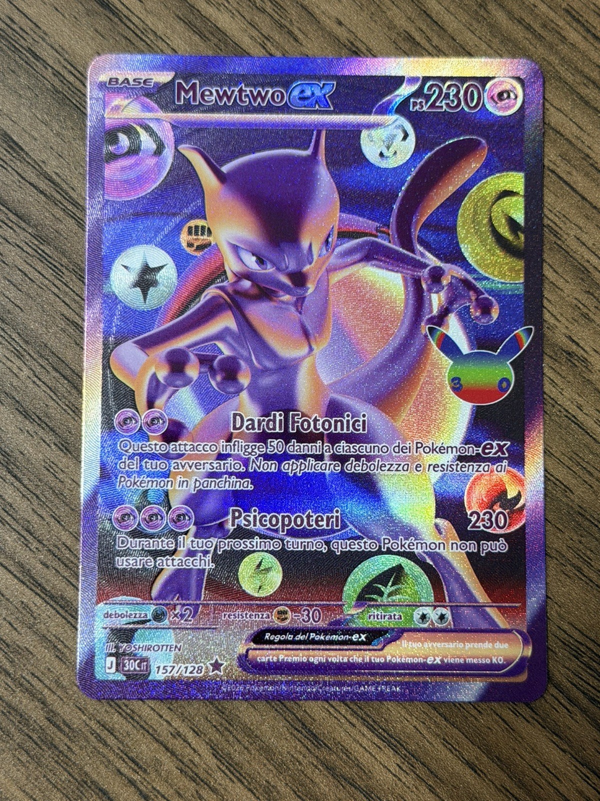 Mewtwo ex 157/128 | RARA FUTURISTICA | 30° Anniversario | ITA
