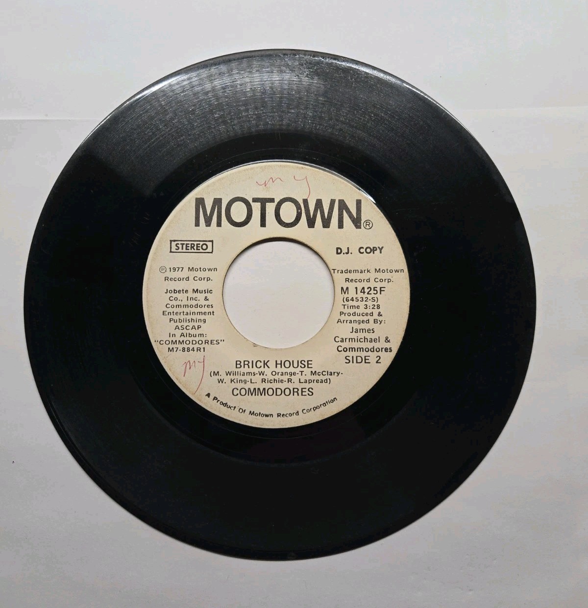 Commodores 45 Brick House 1977 Motown M 1425F Rare Mono Stereo Radio Promo Funk