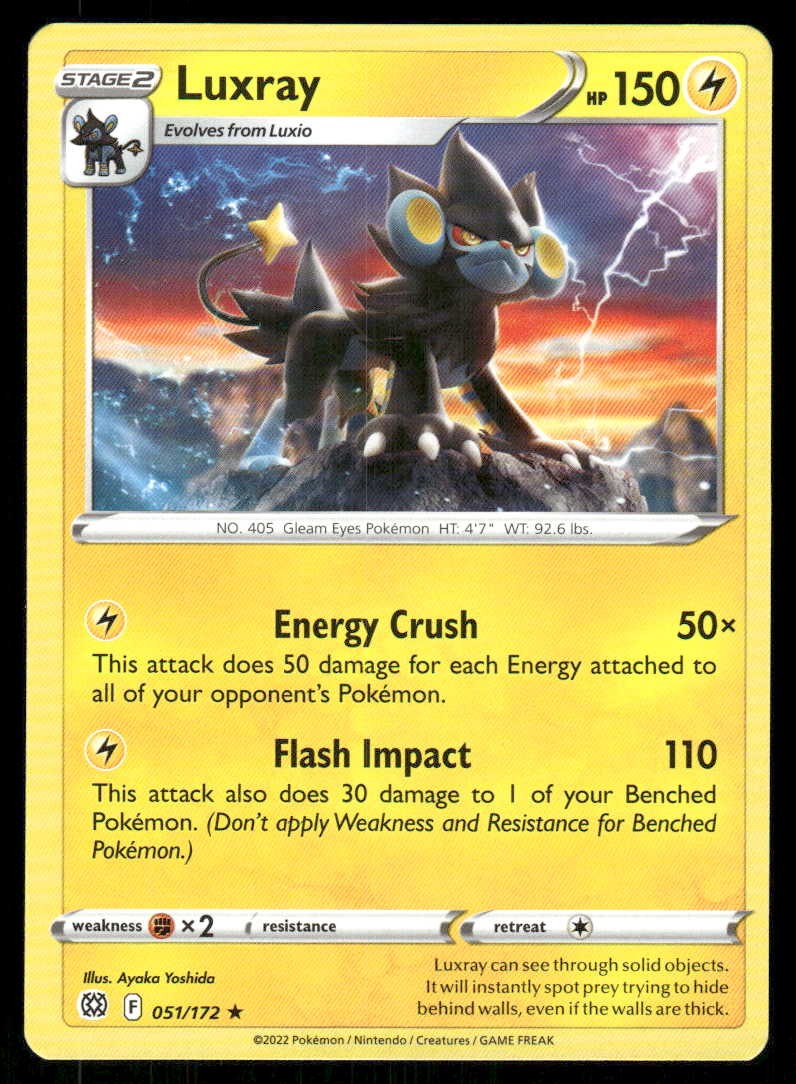 Pokemon Luxray Stelle Brillanti 051/172 R Nuovo con scatola