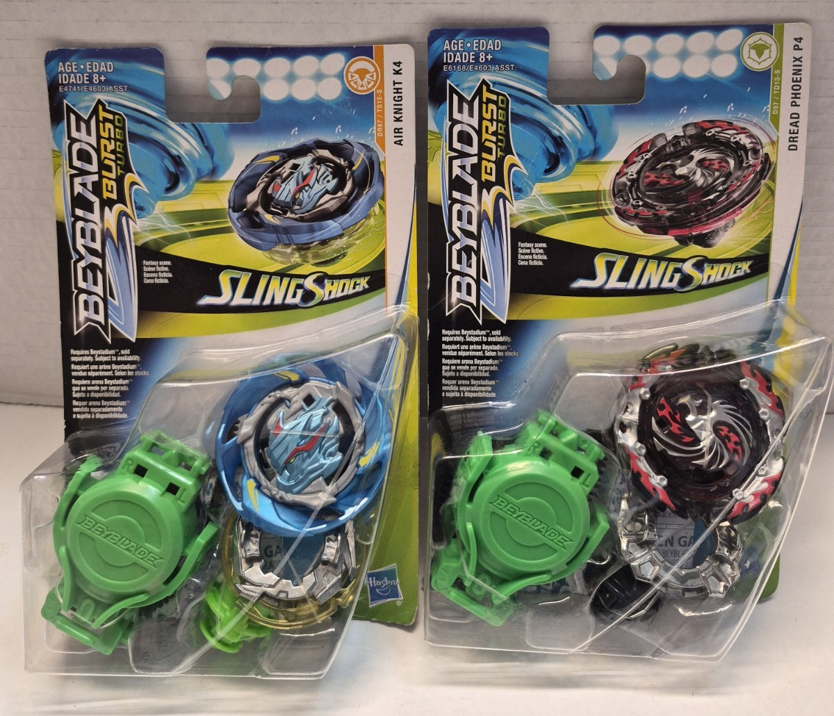Beyblade Burst Turbo Slingshock Air Knight K4 & Dread Phoenix P4 (Hasbro, 1991)
