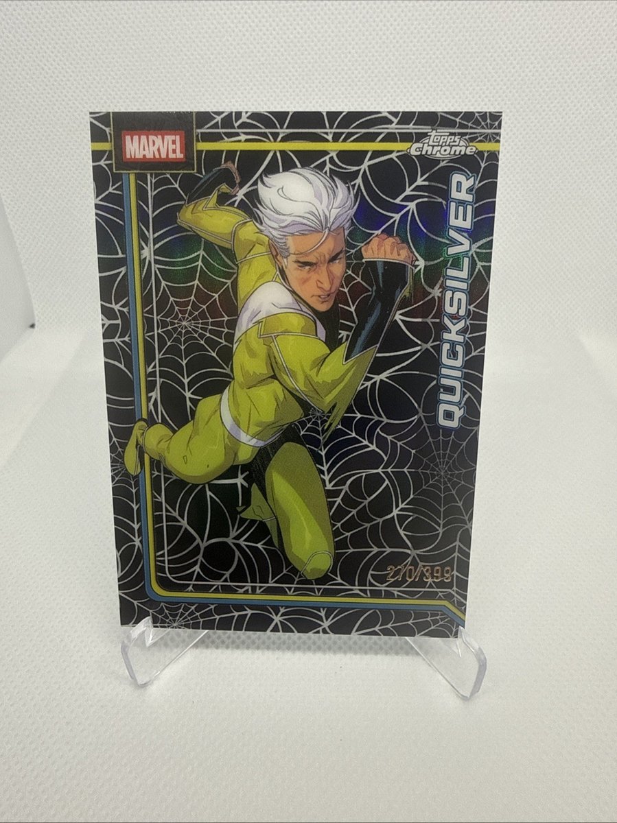 2026 Topps Chrome Marvel Comics Quicksilver Spider-Web rifrattore #/399