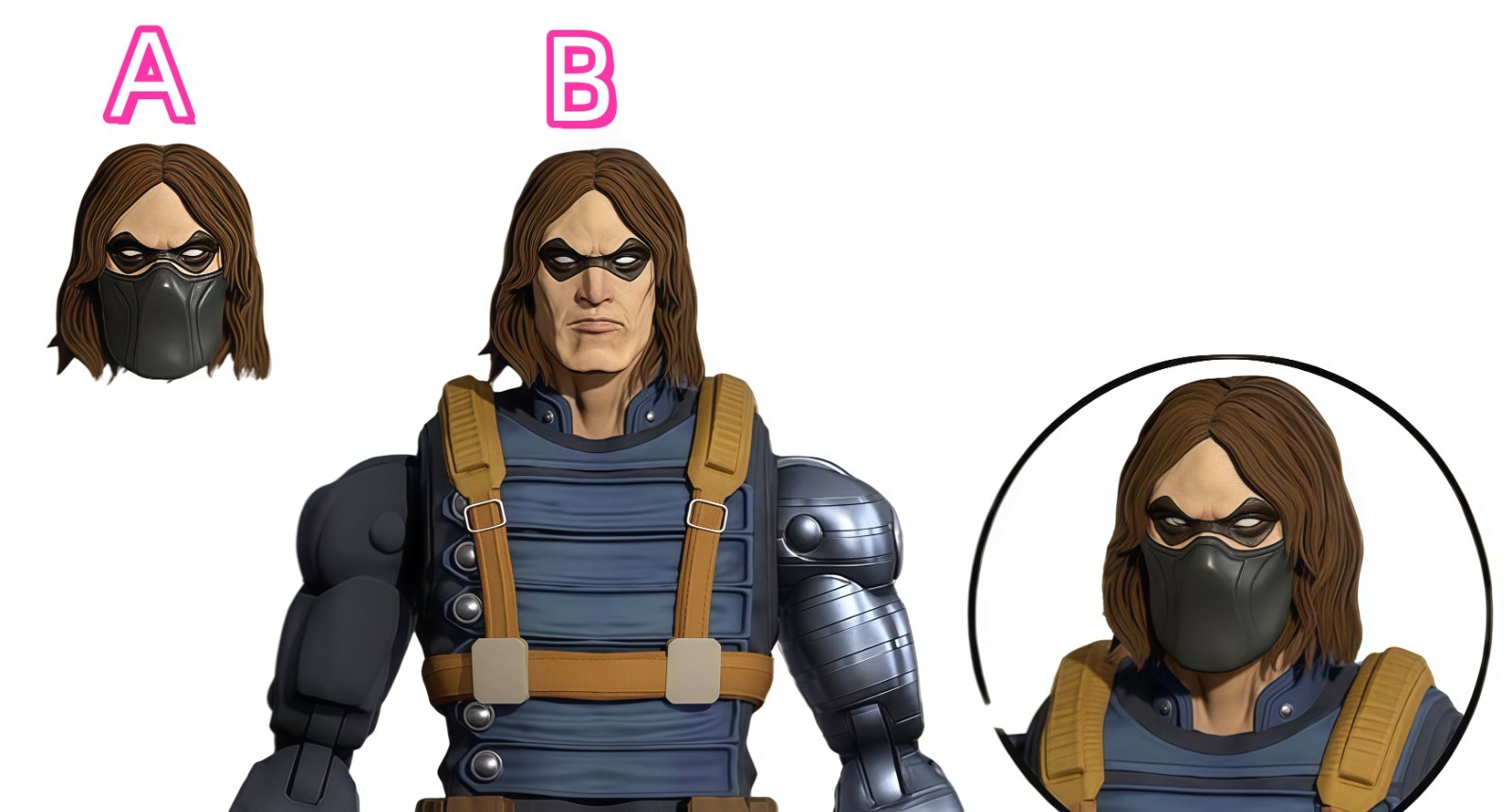 1/6 1/12 1/18 1/10 fumetti Bucky Barnes testa scultura modello intagliato giocattoli