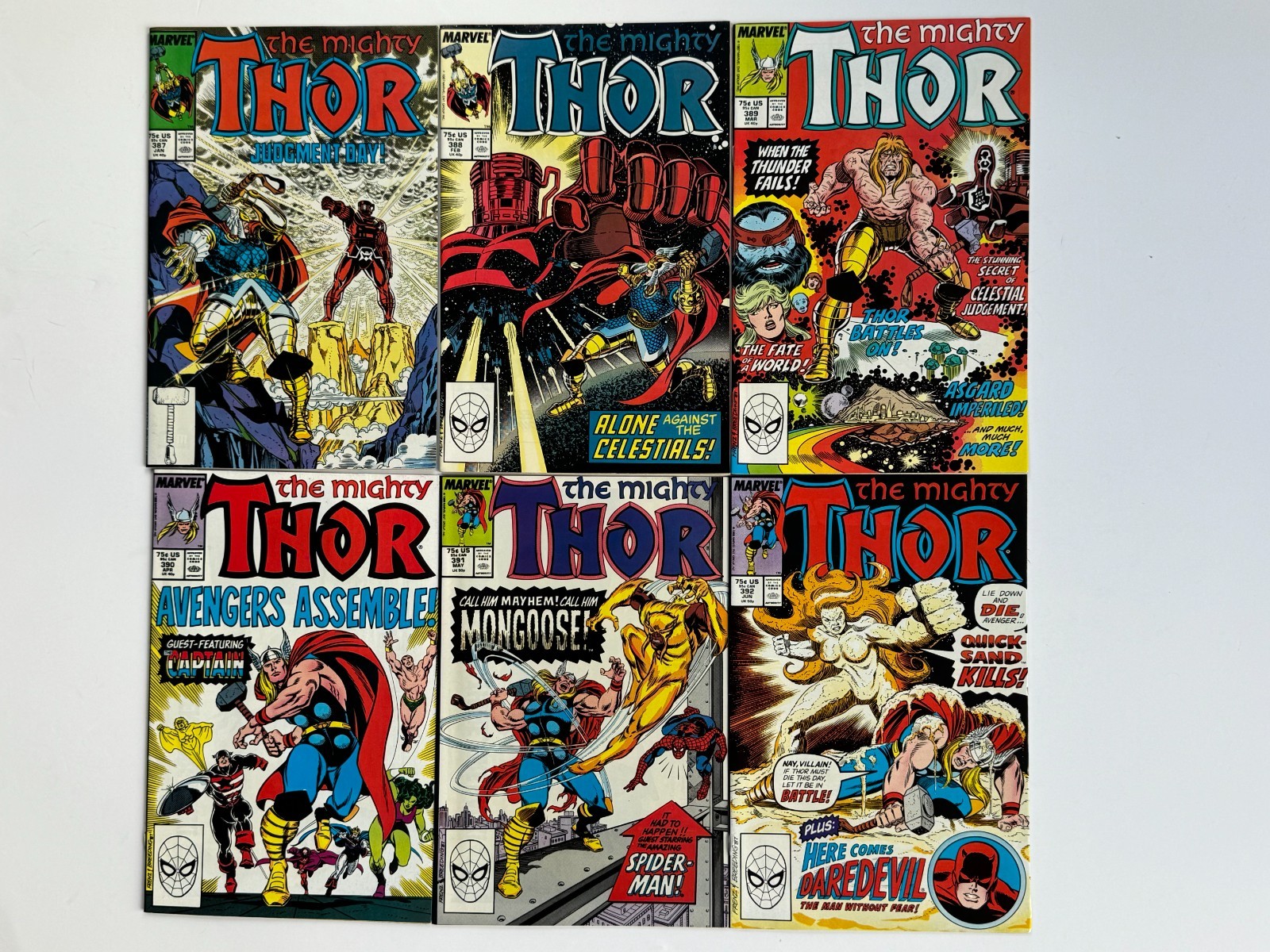 The Mighty THOR (x6), Marvel, #381-386, Jul-Dec 1987, NM