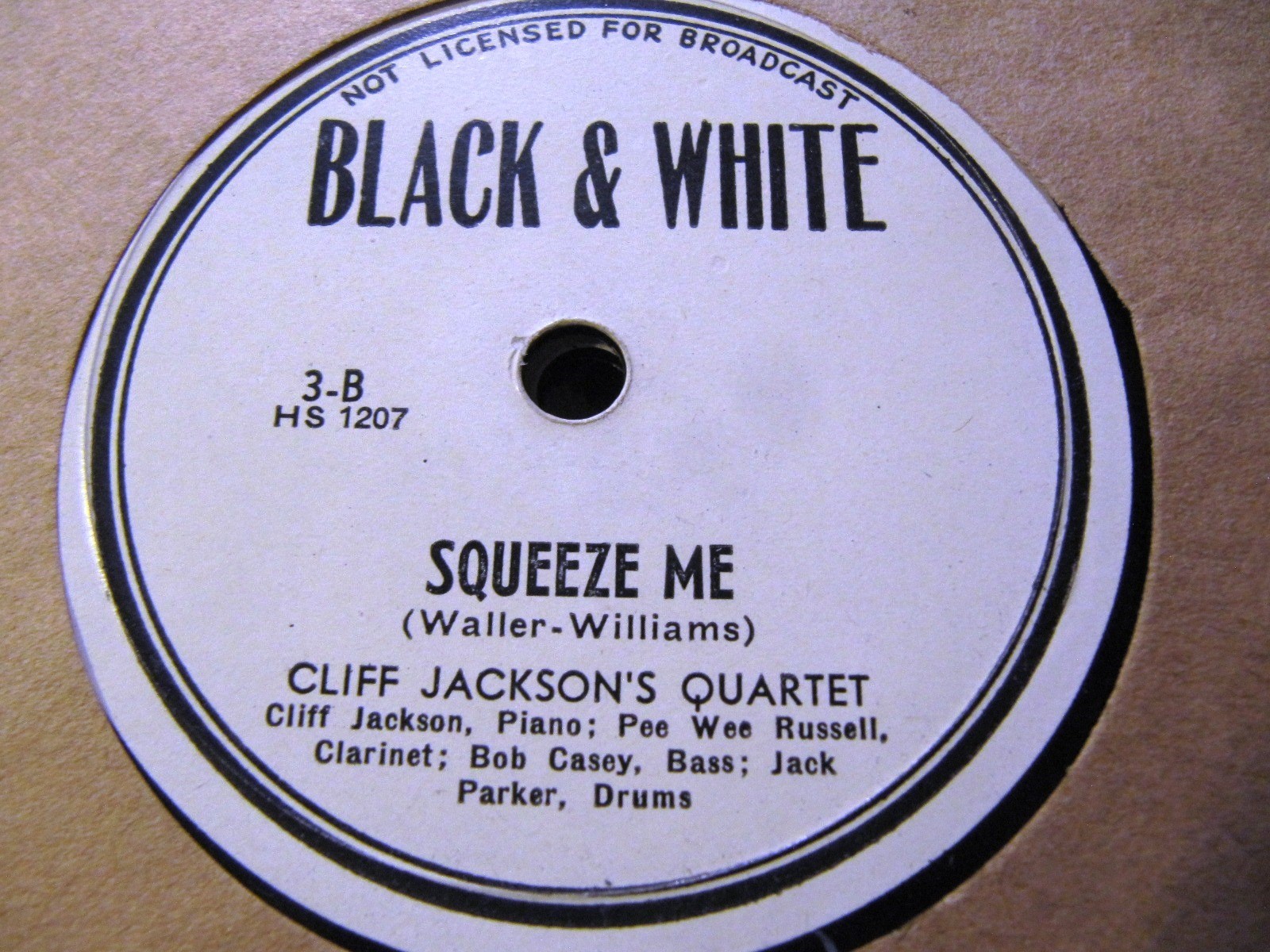 1944 Cliff Jackson's Quartet SQUEEZE ME Quiet Please BLACK & WHITE 3 Jack Parker
