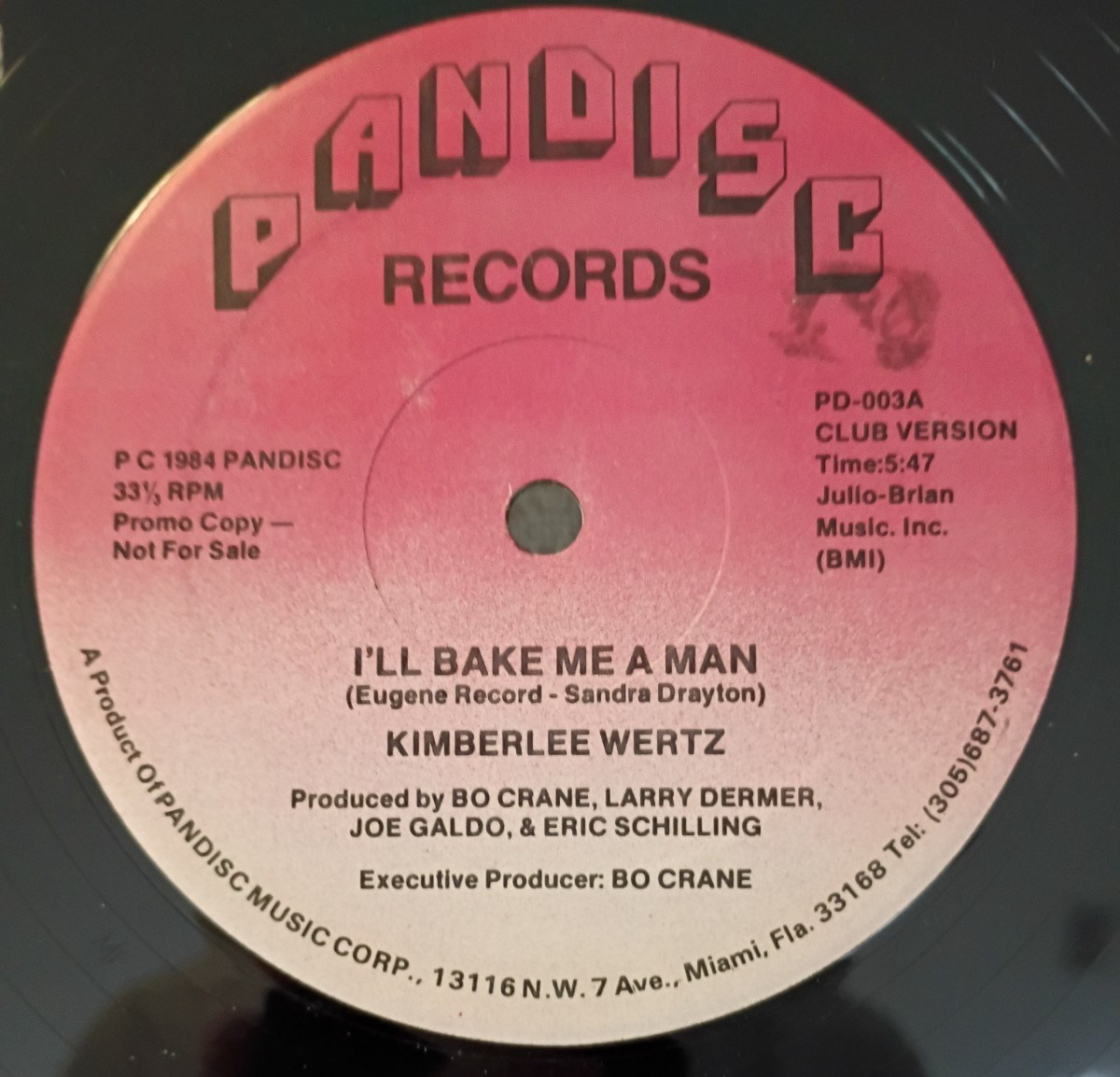 Kimberlee Wertz - I'LL BAKE ME A MAN - PROMO - 12" - 1984 - Near Mint Vinyl
