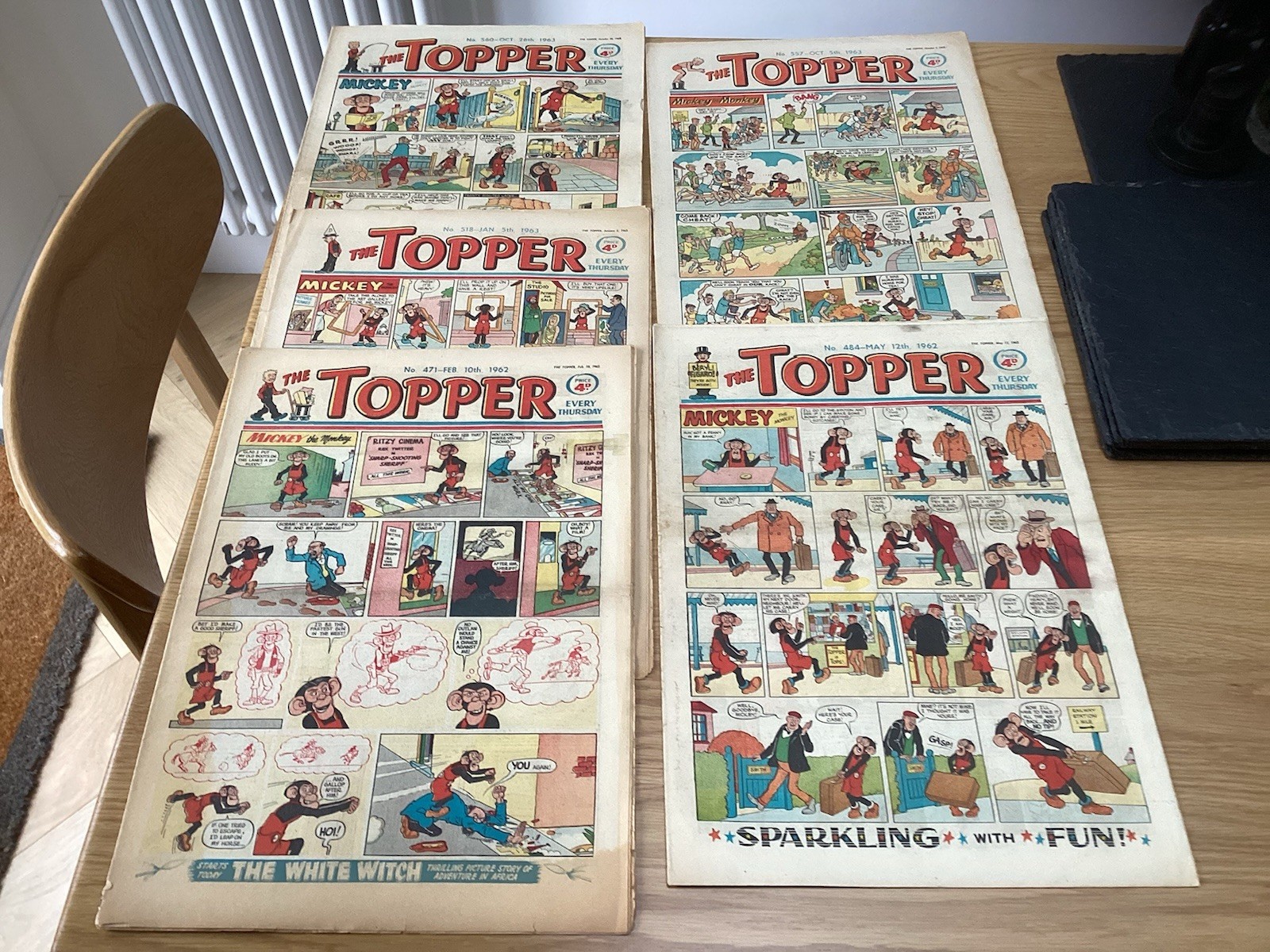 Original Early Topper Comic Lot 1962 & 1963 Beryl The Peril Etc Good Condition