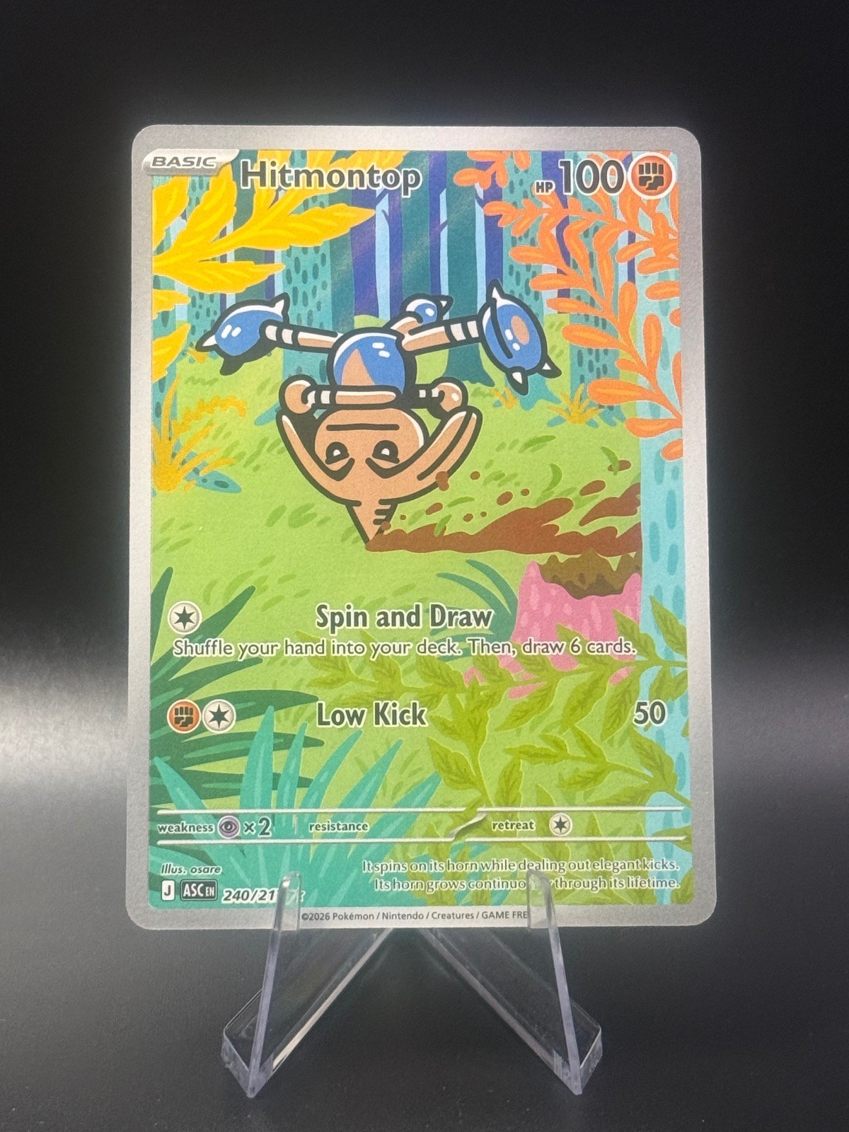 Hitmontop 240/217 Illustrazione Rara Eroi Ascesi Pokemon Holo Near Mint