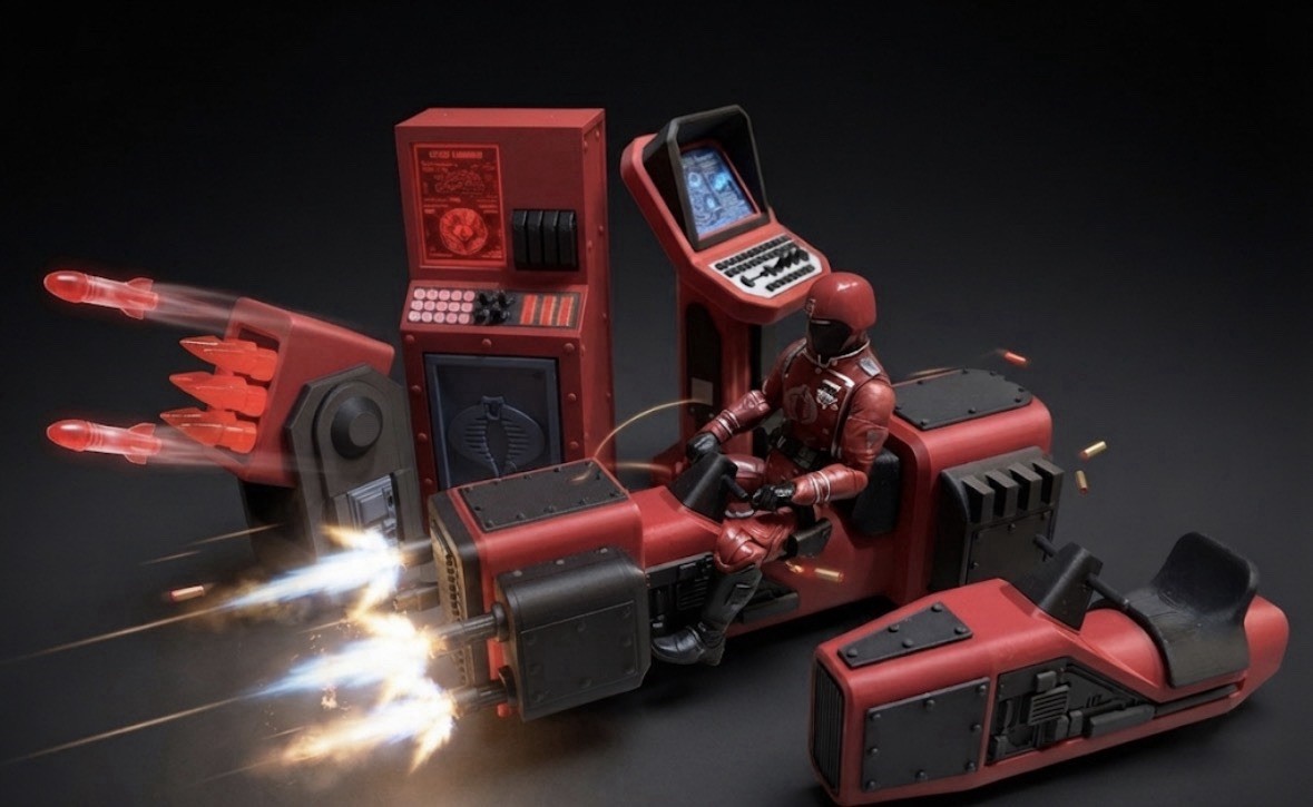 Torretta missilistica e speeders scala 1:12 6" Gi Joe terminali cremisi classificati