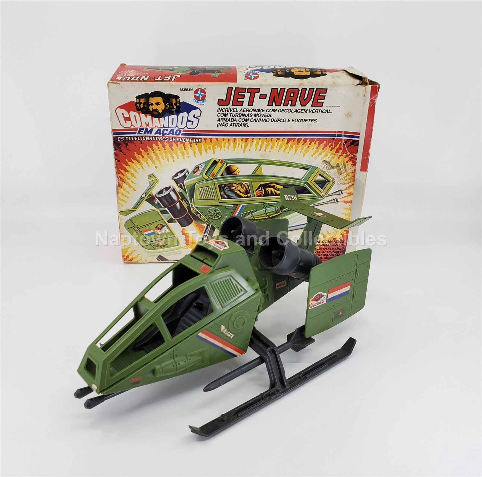 GI JOE COMANDI EM ACAO JET-NAVE (SKY HAWK) 100% COMPLETO con SCATOLA BRASILE ESTRELA
