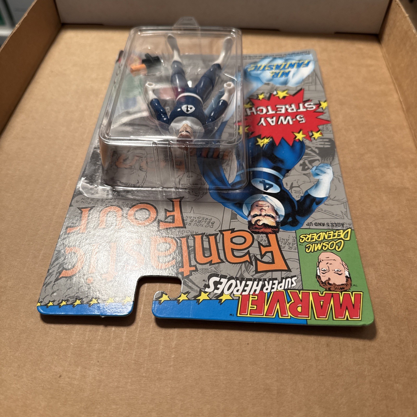 Fantastici Quattro Mr. Fantastic Marvel 1992 Action Figure Toy Biz 5 Vie Stretch NUOVO