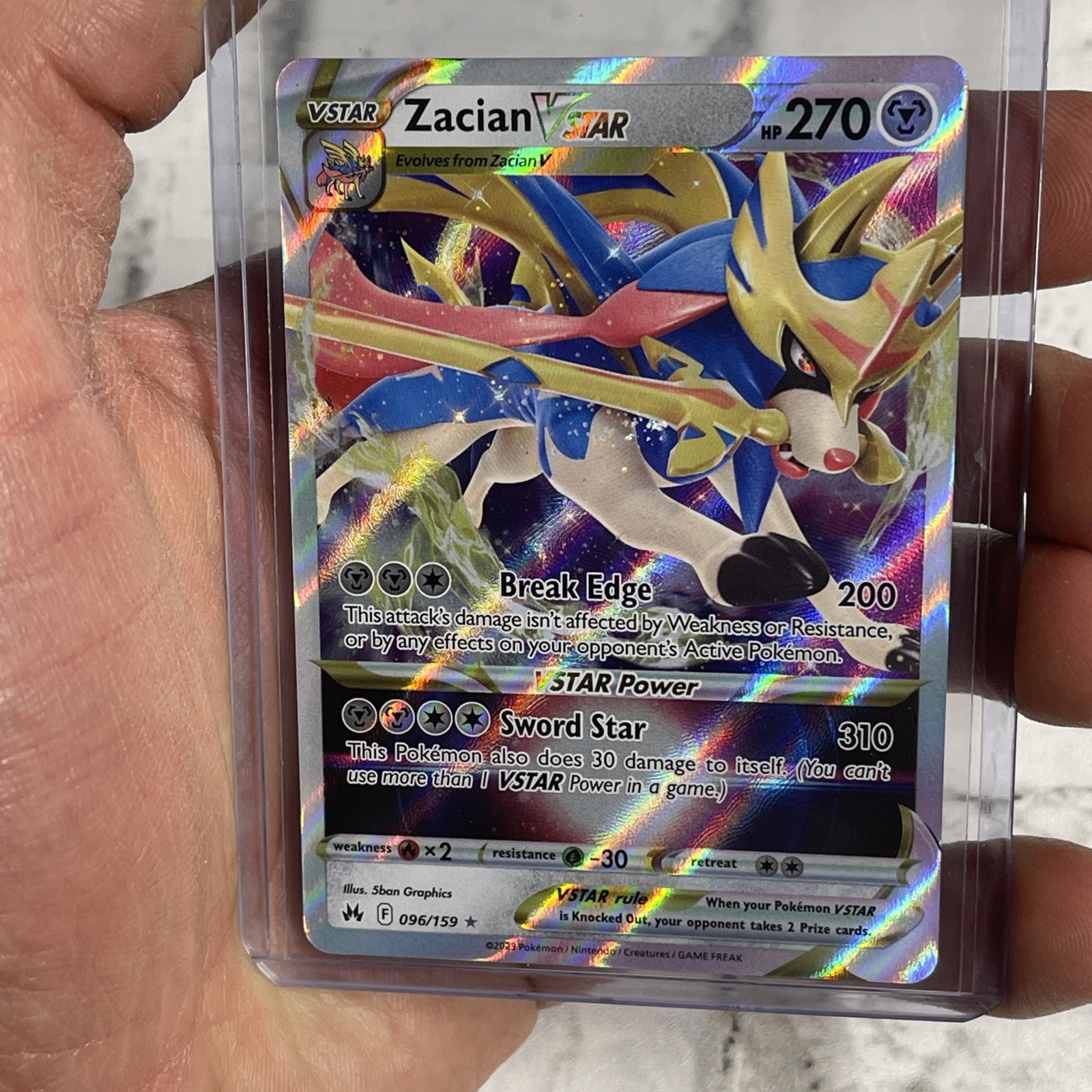 Zacian VSTAR 096/159 Holo Rare VSTAR Crown Zenith 2023 Pokemon NM Near Mint TCG