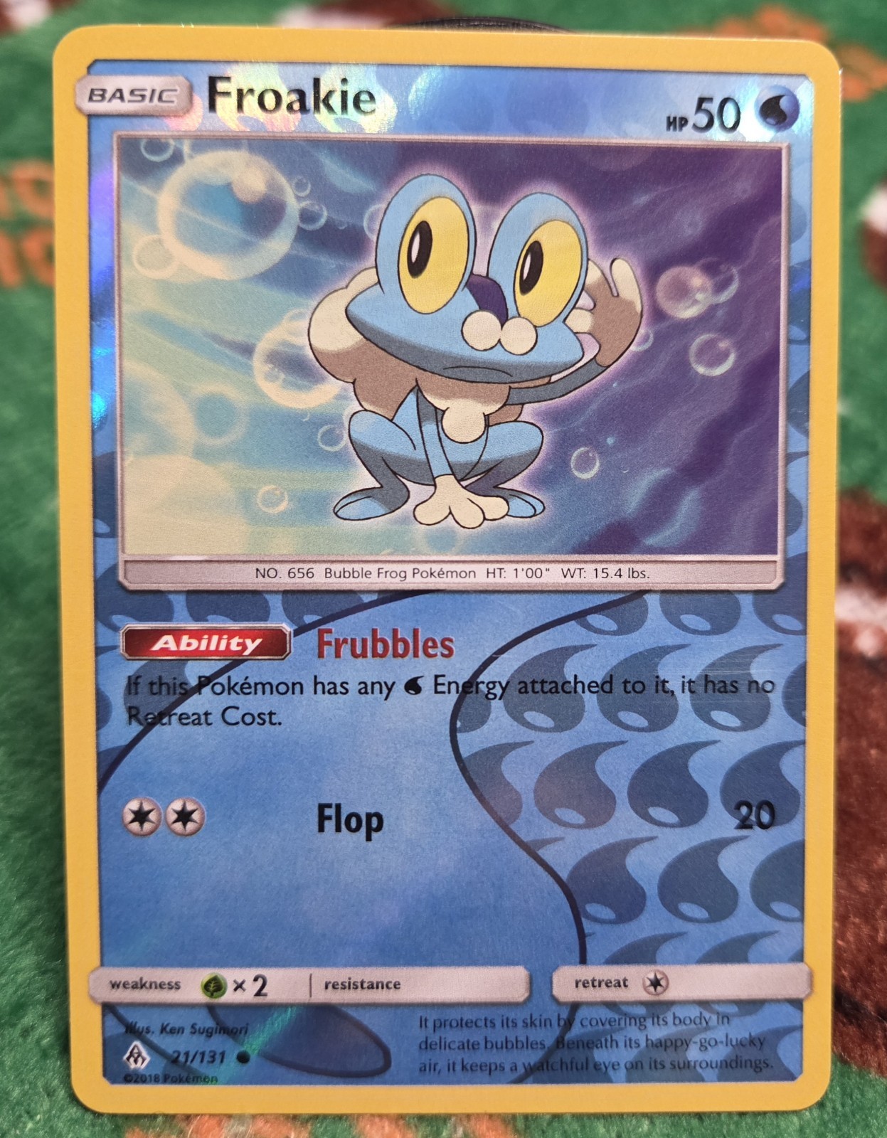 Froakie 21/131 Reverse Holo Forbidden Light Ken Sugimori Pokemon Card