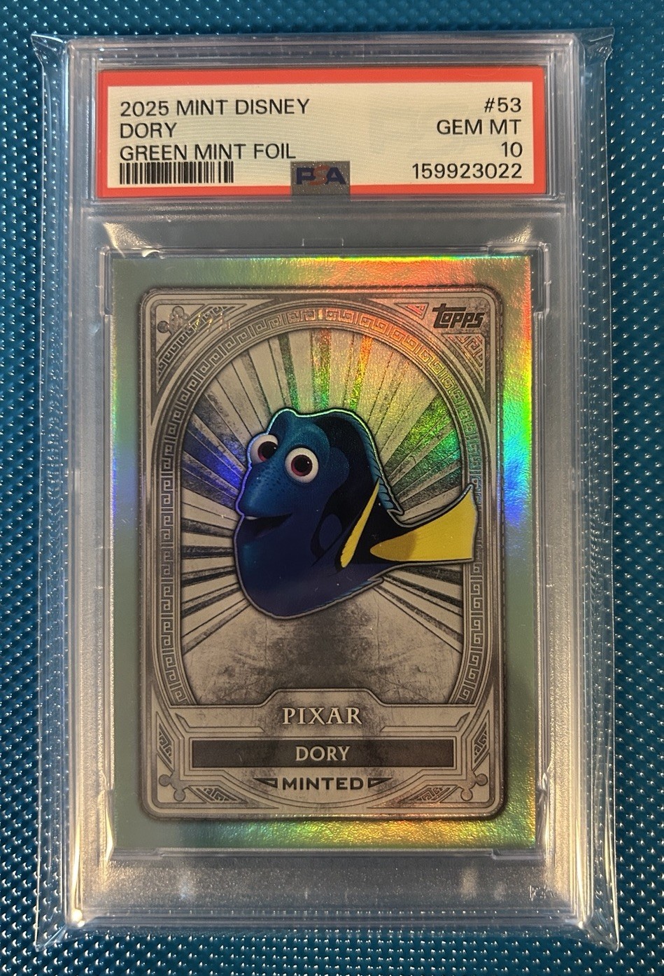 2025 Mint Disney Dory Green Foil  #/75 PSA 10 - GEM MINT - Finding Nemo RARE 🔥