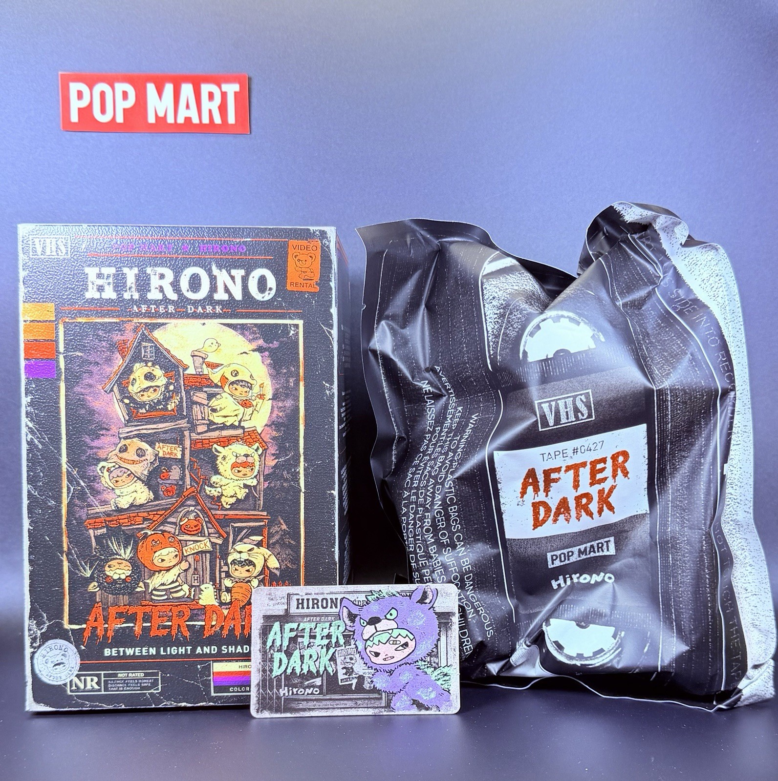Popmart Hirono After Dark Off SCRIPT ciondolo peluche vinile stesso giorno post