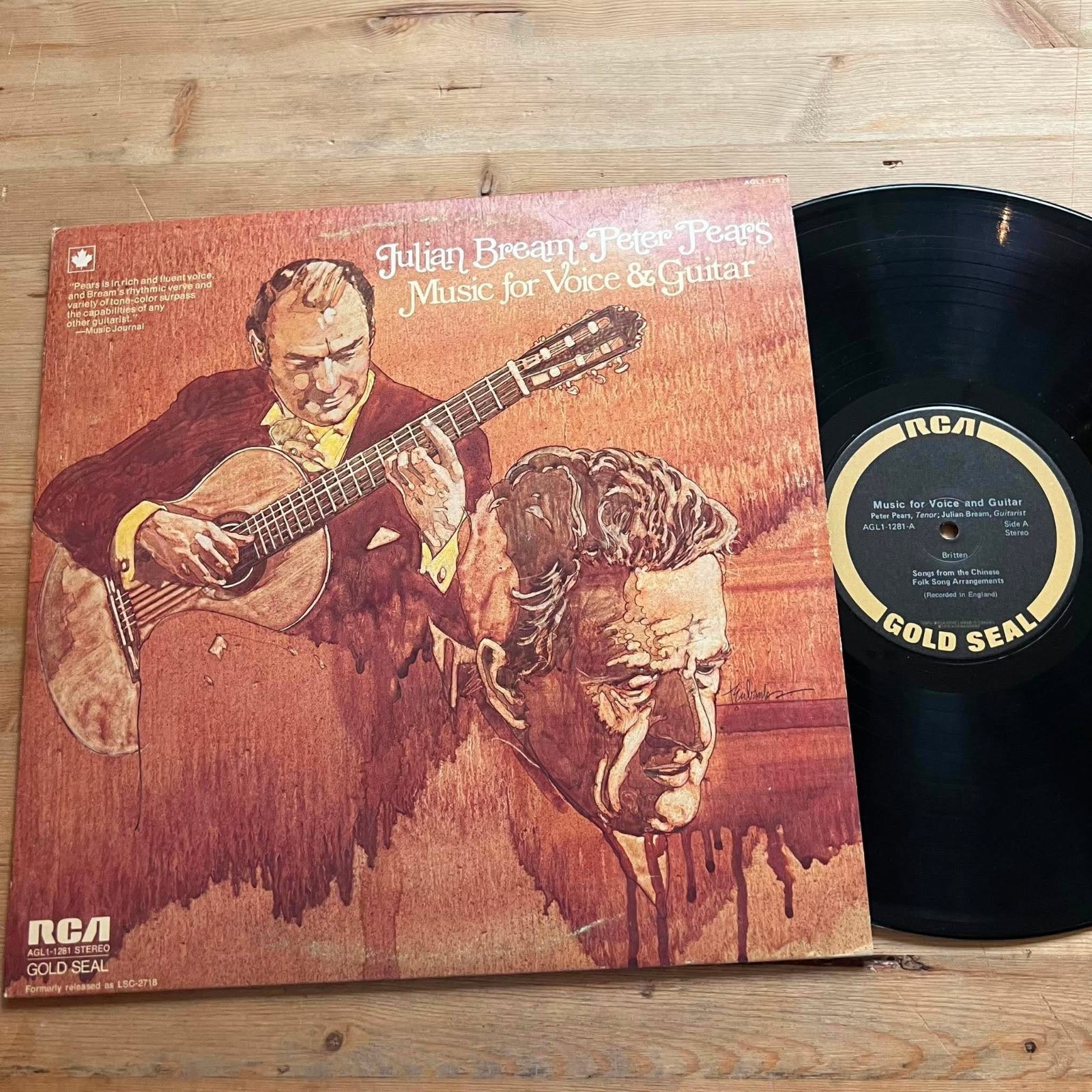 Julian Bream.Peter Pears - Music for Voice & Guitar 33rpm VG+ VR20