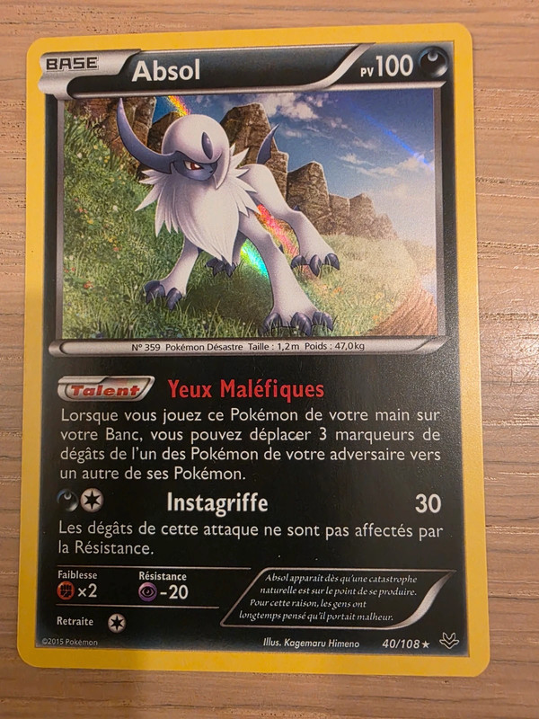 Carte Pokémon Absol Holographique 2015