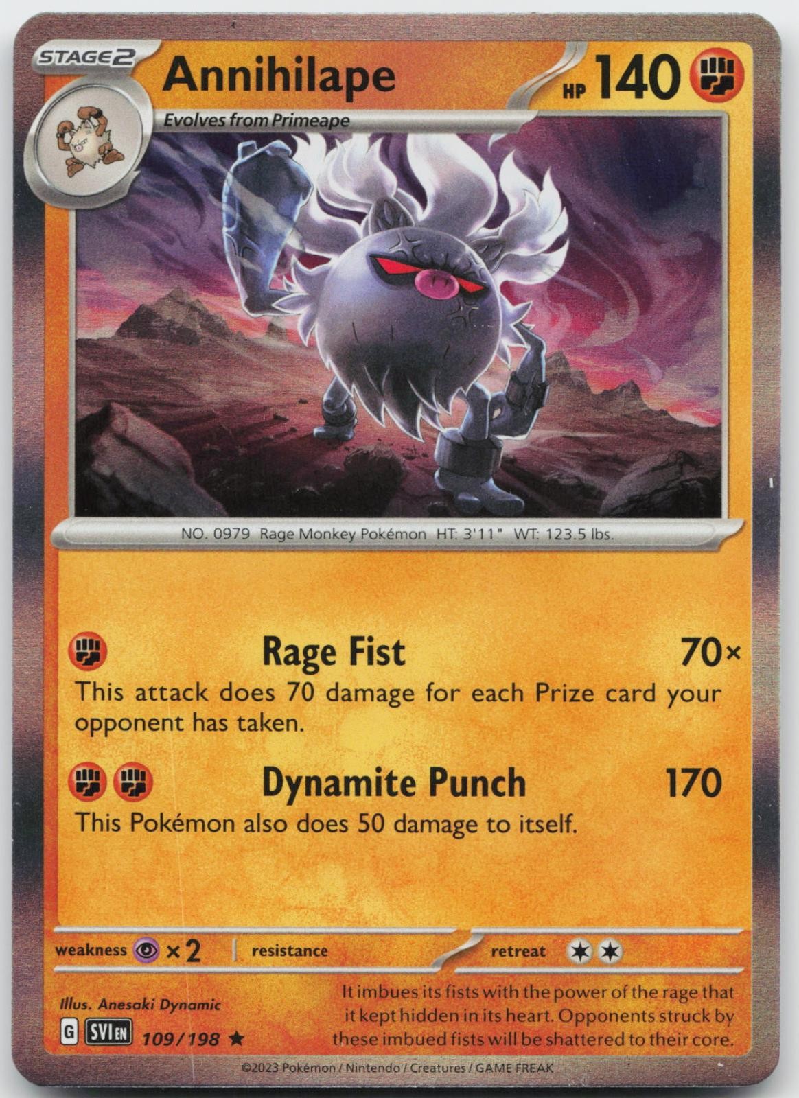 Annihilape 109/198 Promo Deck Esclusivo Pokemon quasi nuovo