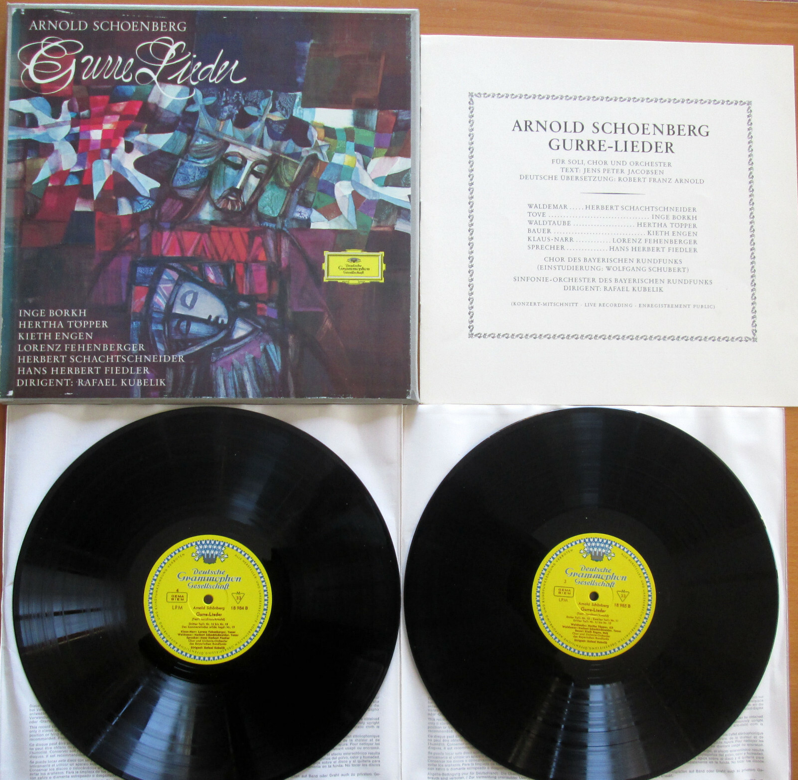 DG 18 984/85 Schoenberg Gurre Lieder Inge Borkh Rafael Kubelik 2xLP Tulip Box BM