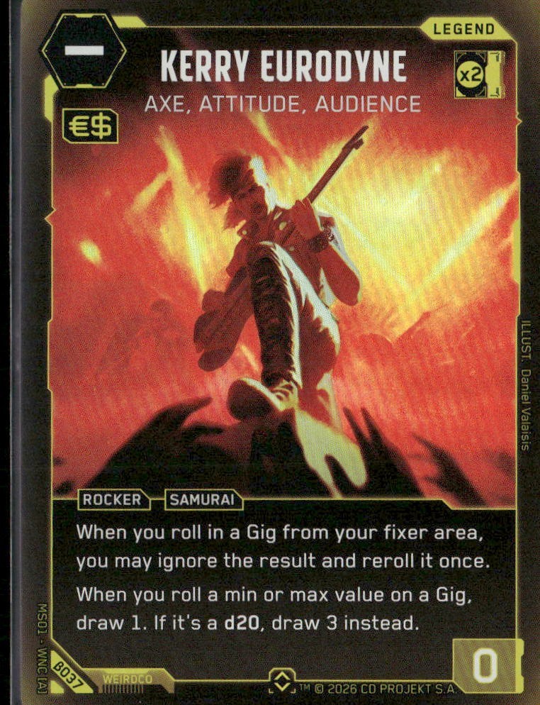 Kerry Eurodyne (Raro) B037 - Cyberpunk TCG Welcome to Night City Beta