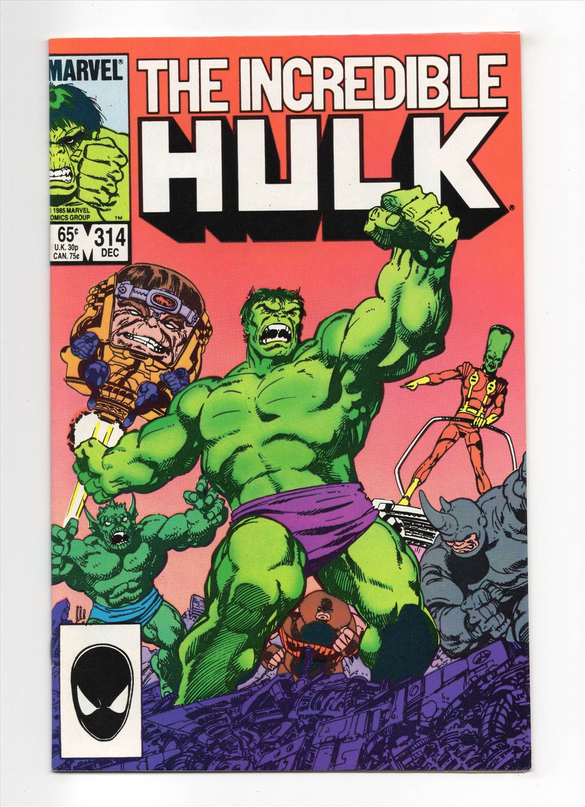 Incredible Hulk #314 quasi nuovo 1985 copertina John Byrne Marvel Comics