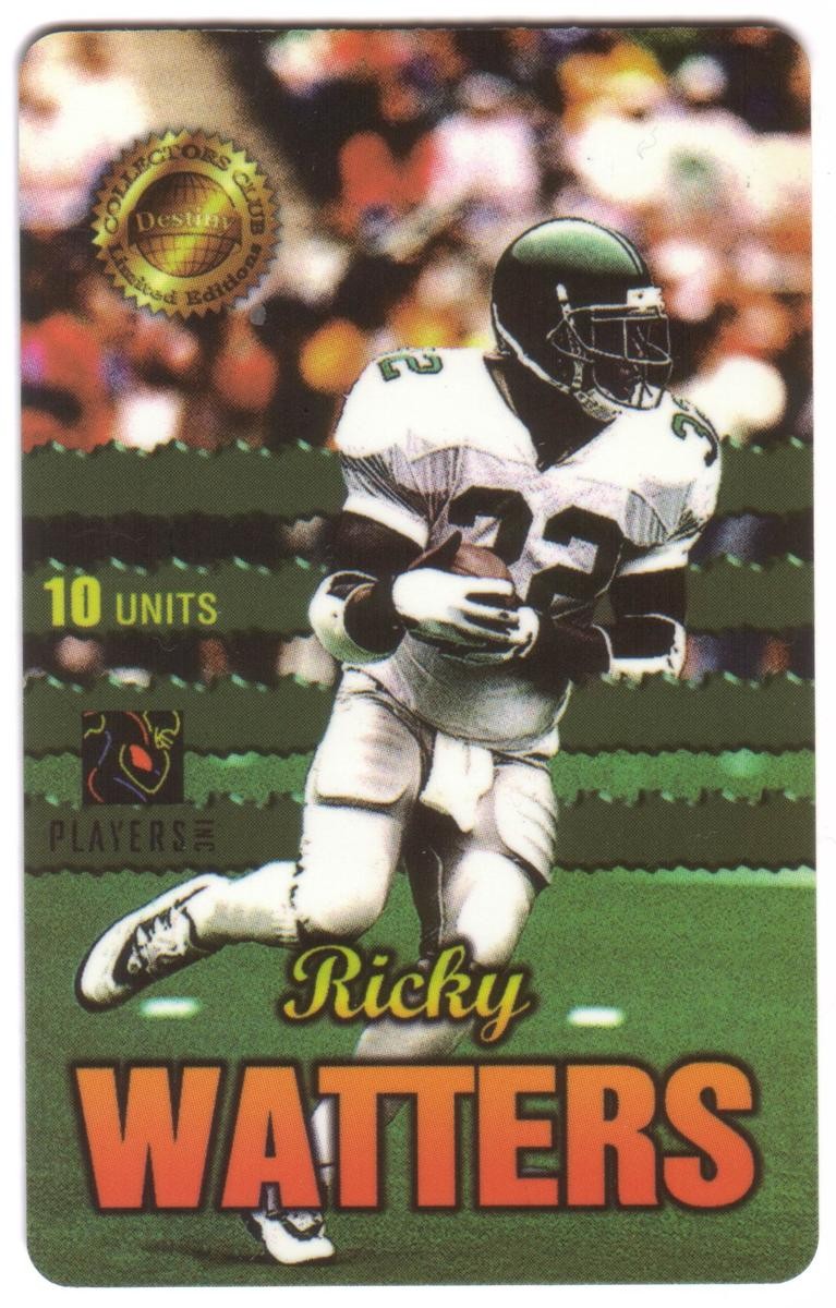 10u Uomo Of Destiny Ricky Watters RB Philadelphia Card #76 Di 100 Usato Telefono