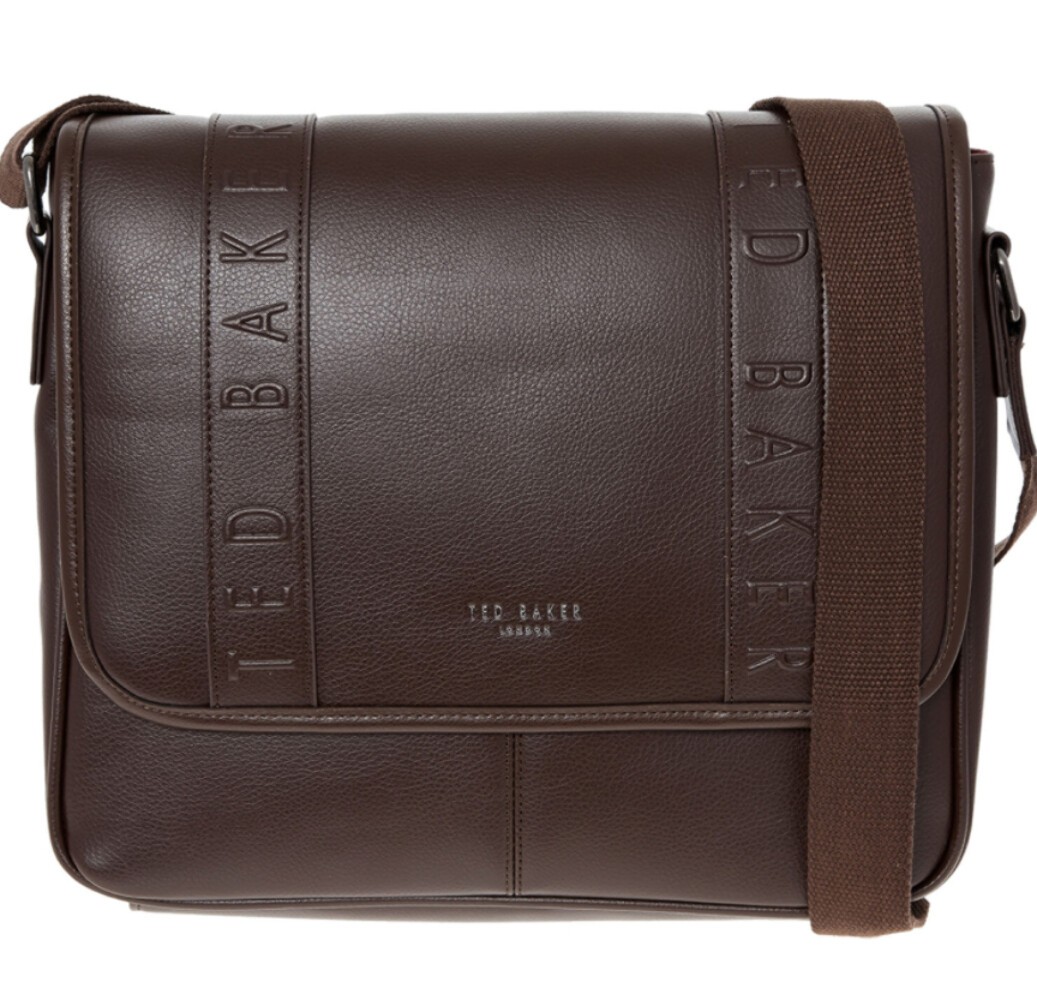 Borsa corriere incisa Ted Baker Hyee marrone scuro Xh9m/Xb39/Hyee