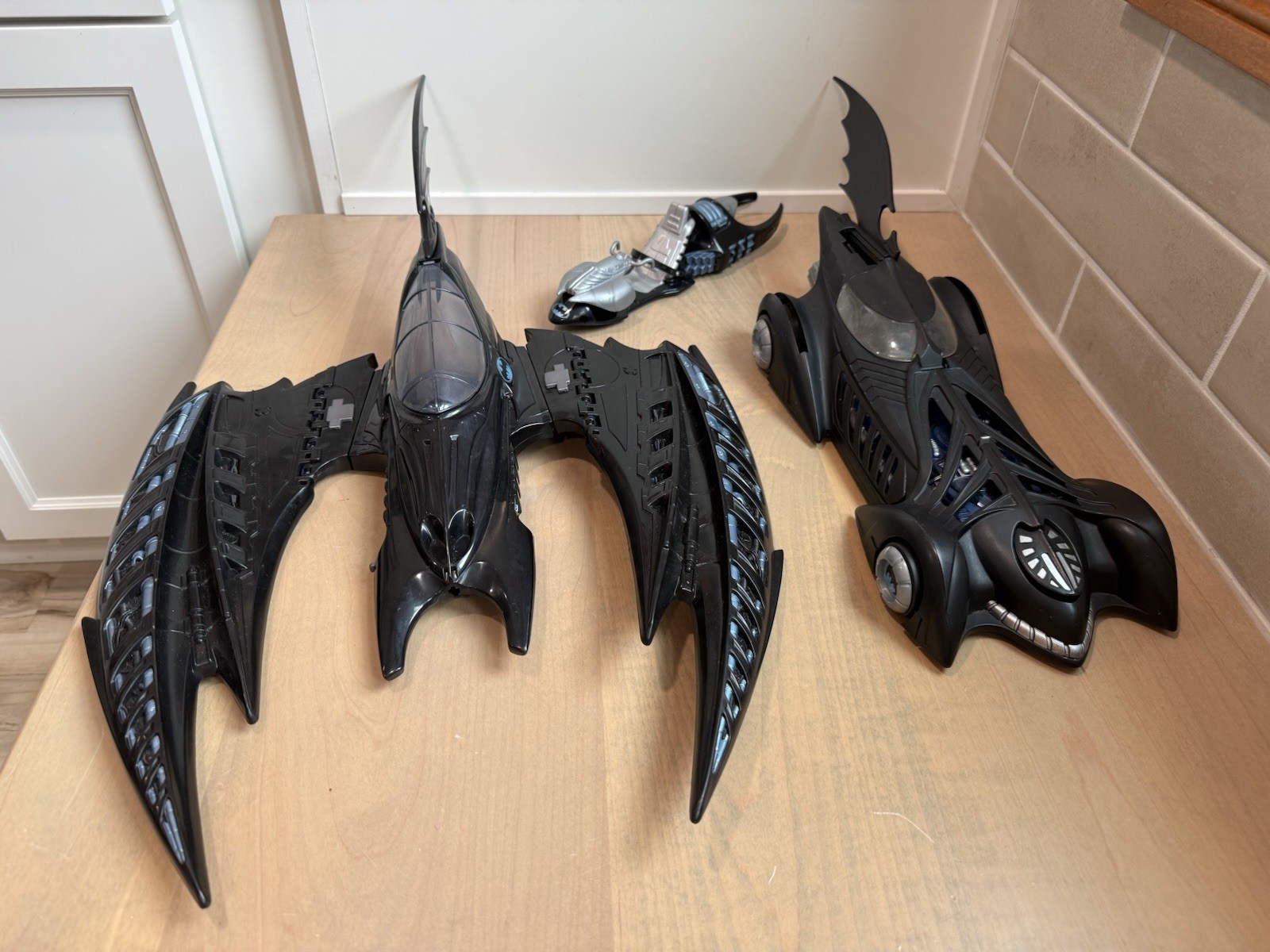 Batman Forever Batwing Batmobile 1995 set veicolo tripla azione DC Comics vintage