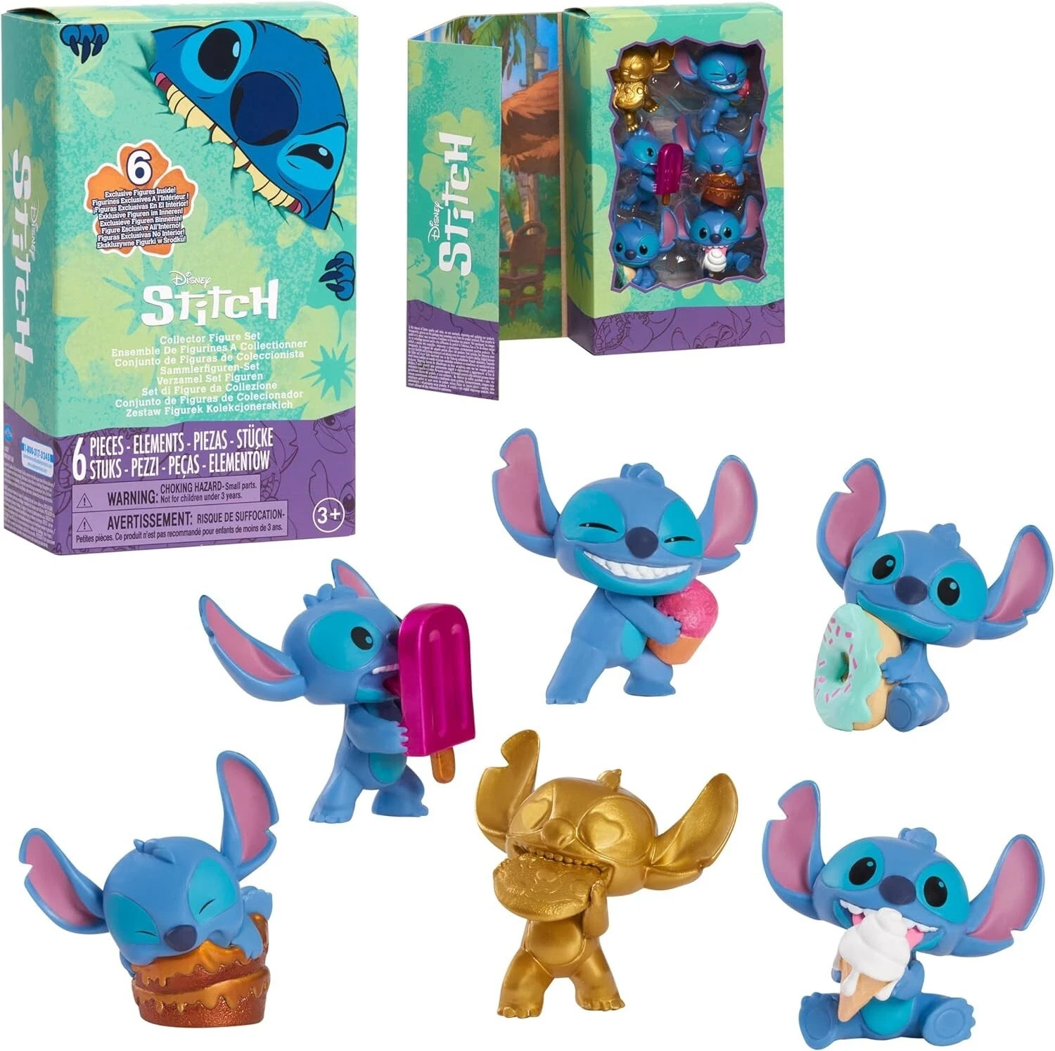 Just Play Disney Stitch Collectible Character Figure Set 6 Pieces Exclusive new