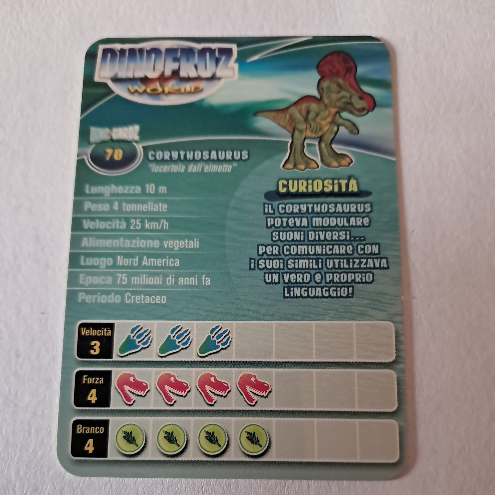 Dinofroz WORLD solo card Giochi Preziosi n° 70 Corythosaurus