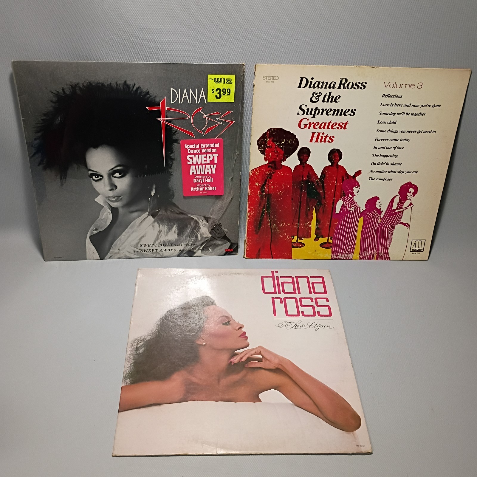 Diana Ross & The Supremes LP Vinyl Record Lot Greatest Hits Vol 3, Swept Away
