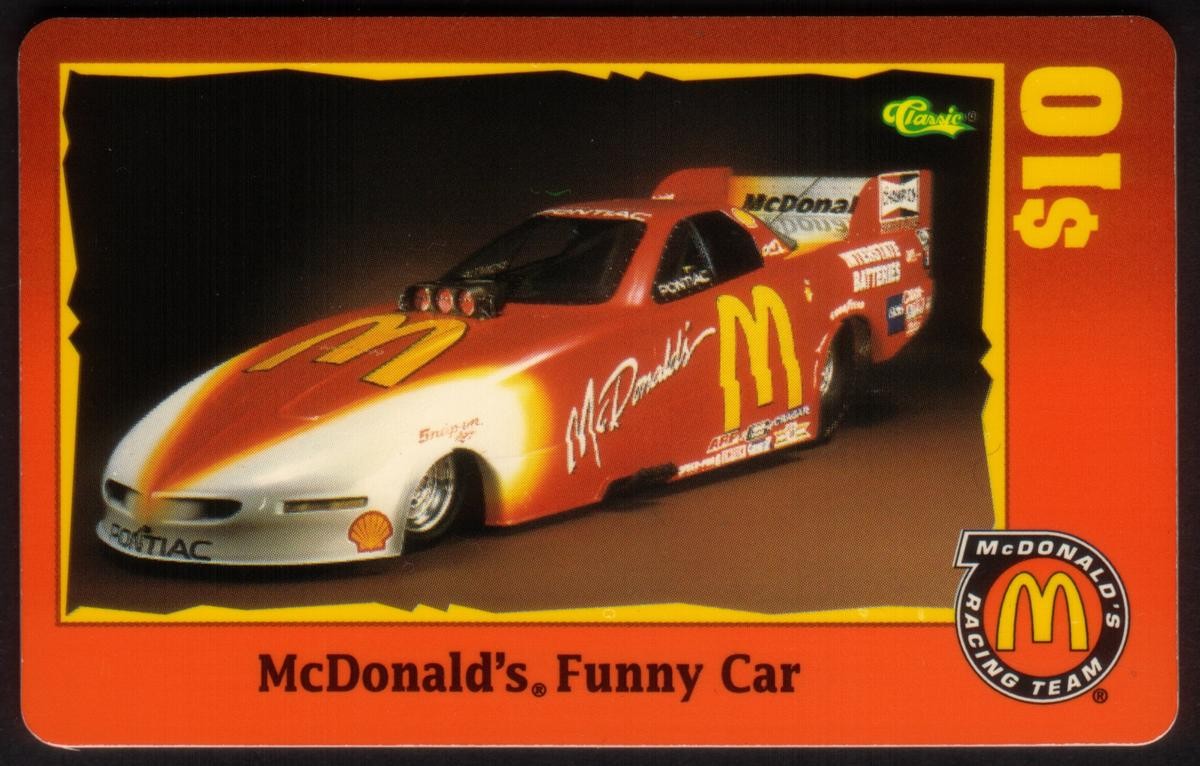 Mcdonald's 1996: Divertente Auto (#10 Di 10) Racing Team Telefono Card