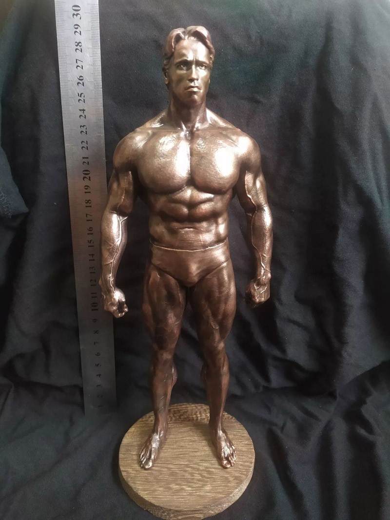 Statua Personalizzata Terminator Arnold H28cm Stampa 3D Modellino Regalo Collezionismo