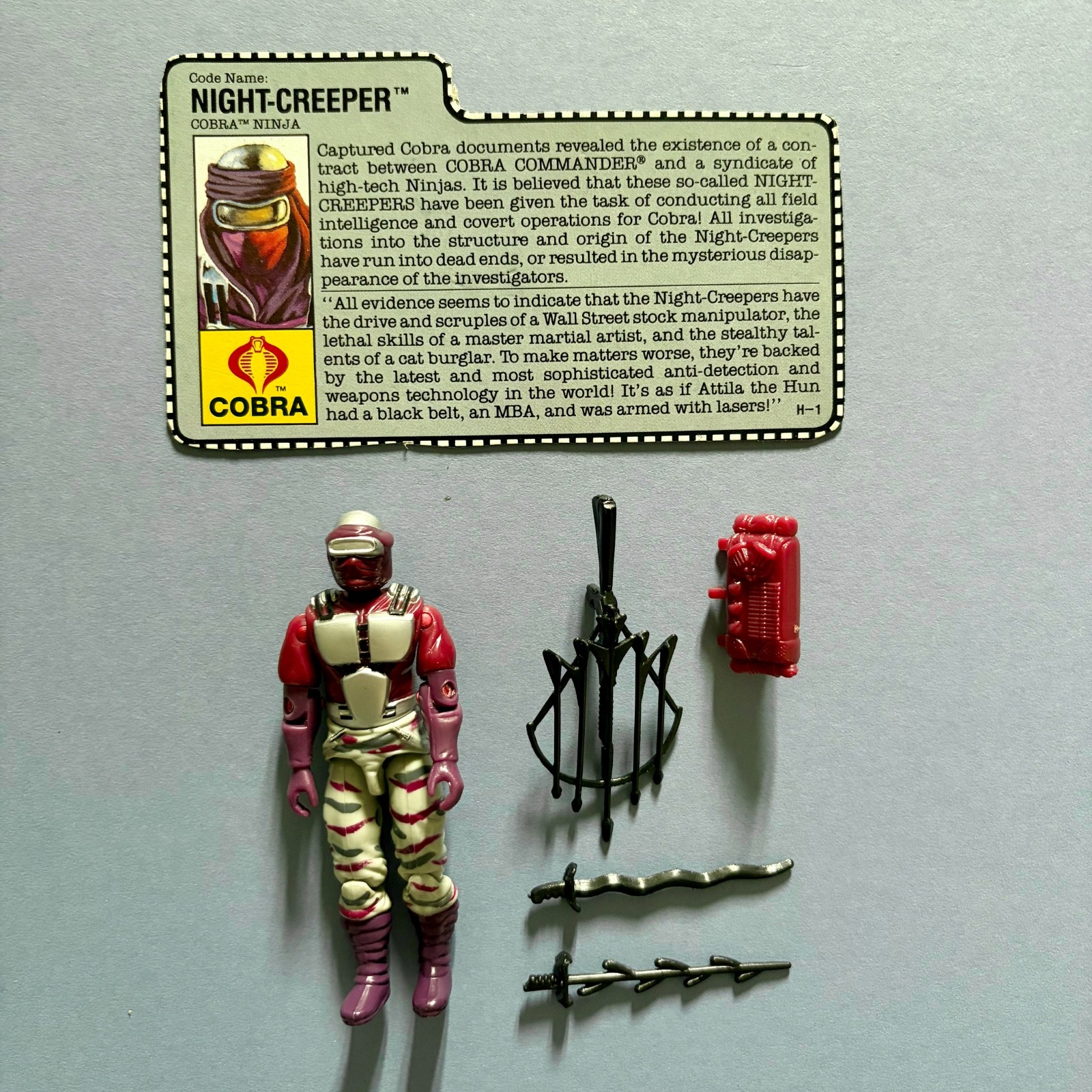 Vintage Action Force G.I. Joe - 1990 - Night-Creeper - Figure with File Card