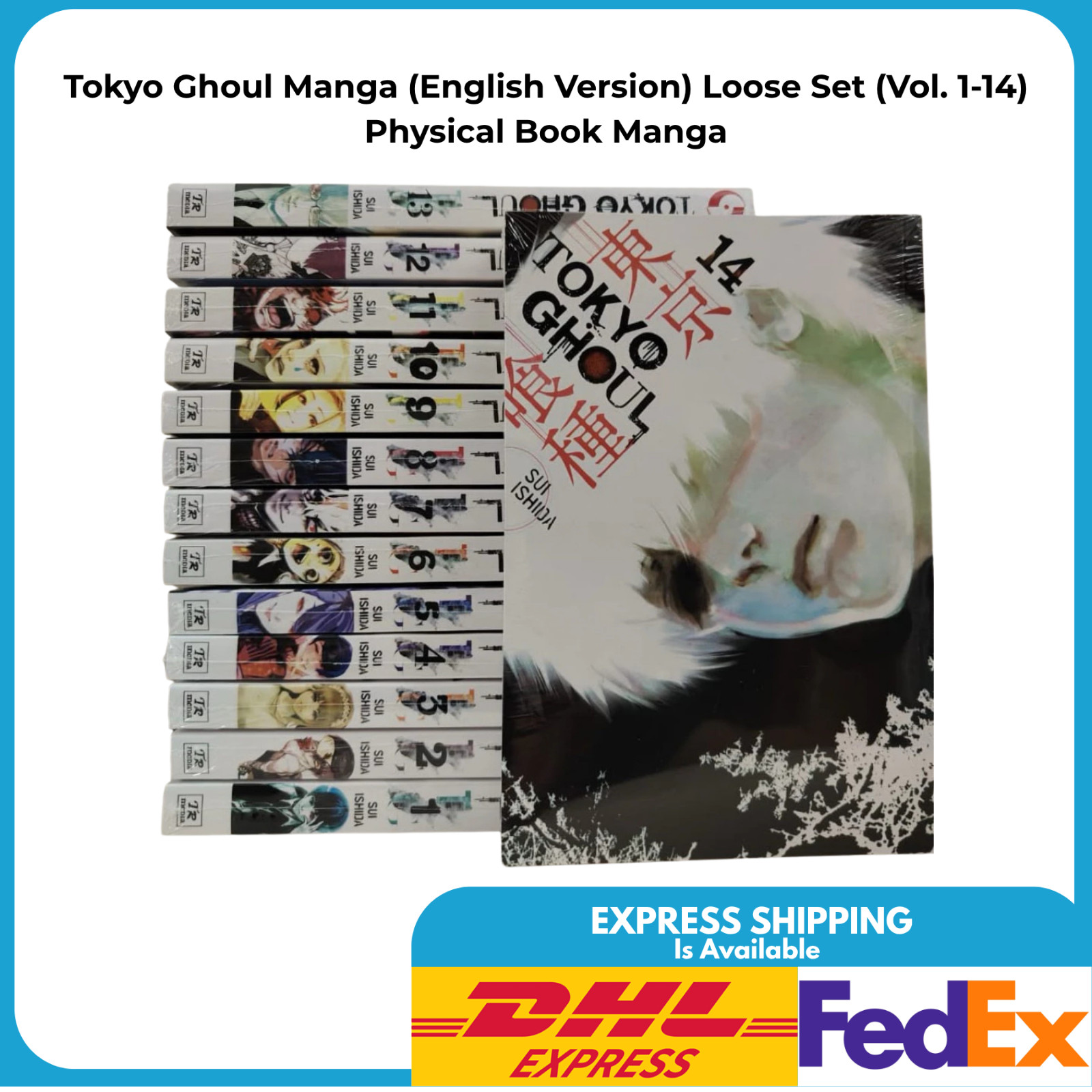 Tokyo Ghoul Manga (versione inglese) set completo (vol. 1-14) Manga libro fisico