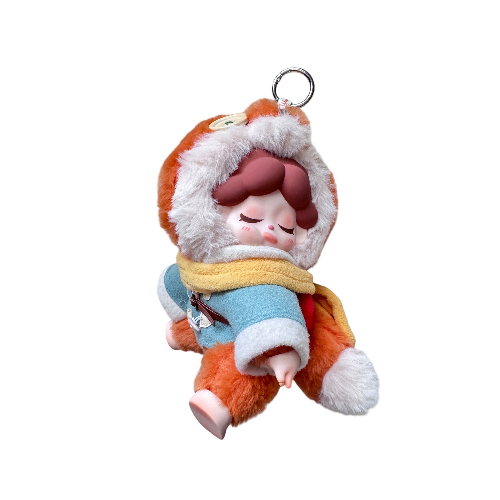 Wendy Zoo School Series Fox Plush Keychain Sleeping Girl Orange Bag Charm