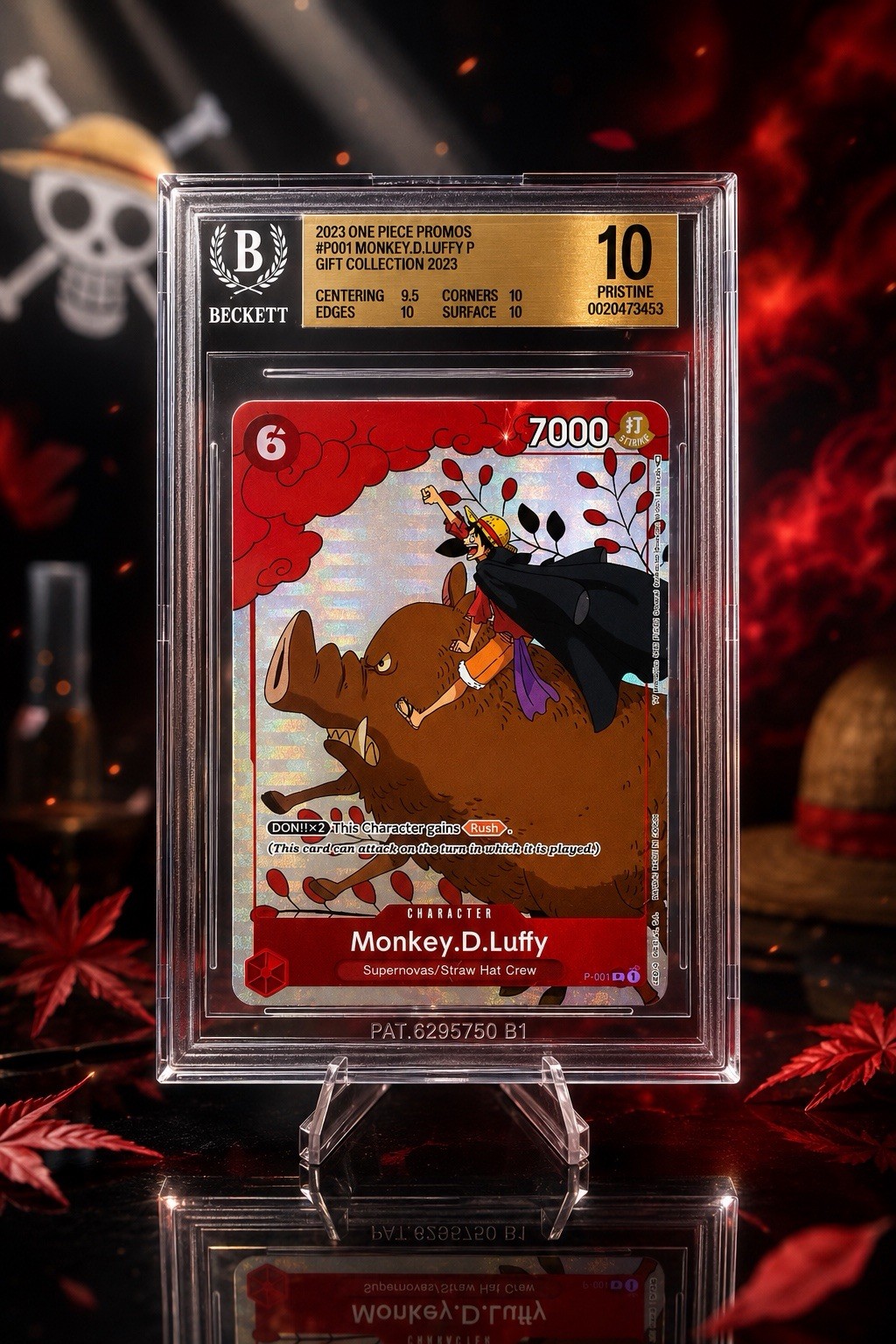 Collezione regalo promozionale pezzo unico 2023 P-001 Monkey D Luffy BGS 10 INCONTAMINATO