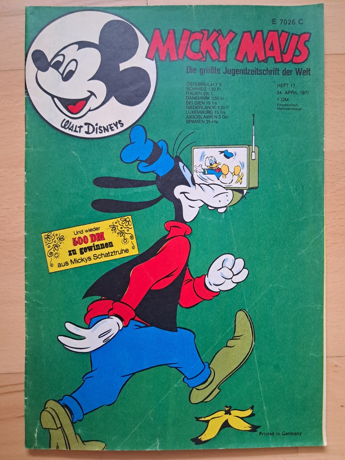 Topolino n.17 del 24/4/1971 con pagine pieghevoli, album calcio - Z1-2