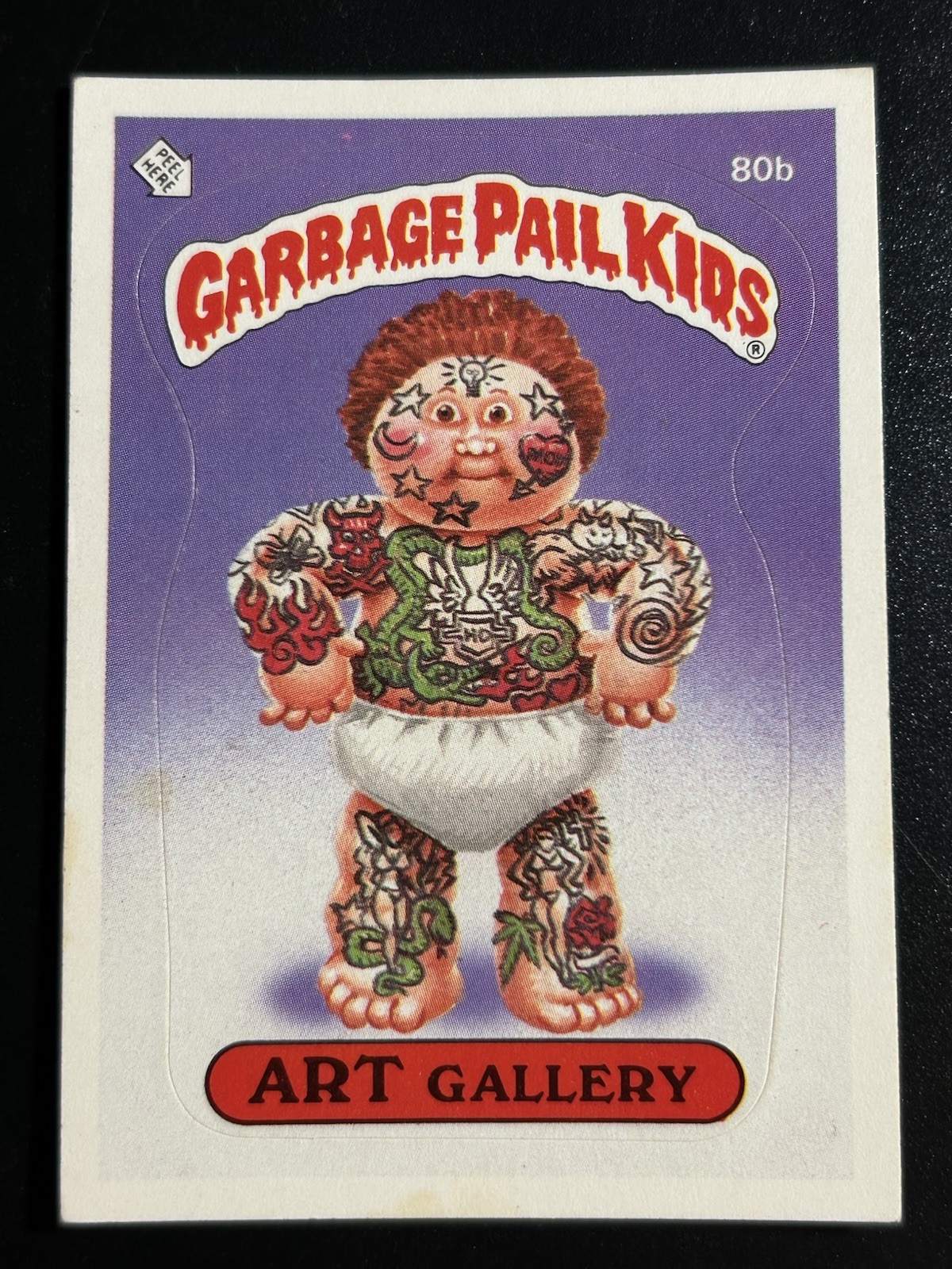 Topps Garbage Pail Kids Card 1985 GPK Serie 2 OS2 80b Art Gallery Pack Fresco