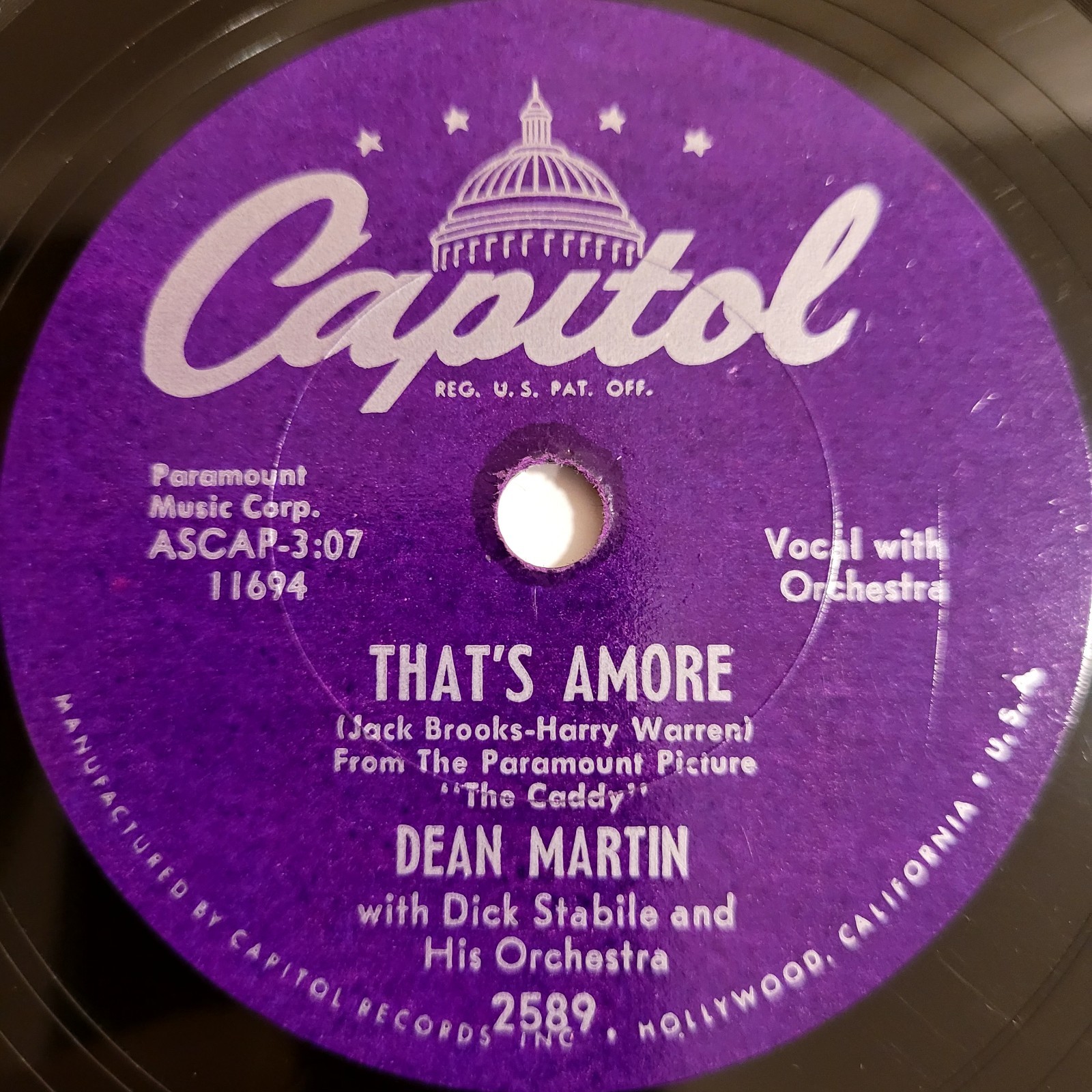 HEAR👂Dean Martin That's Amore You're The Right One Capitol 78 RPM READ