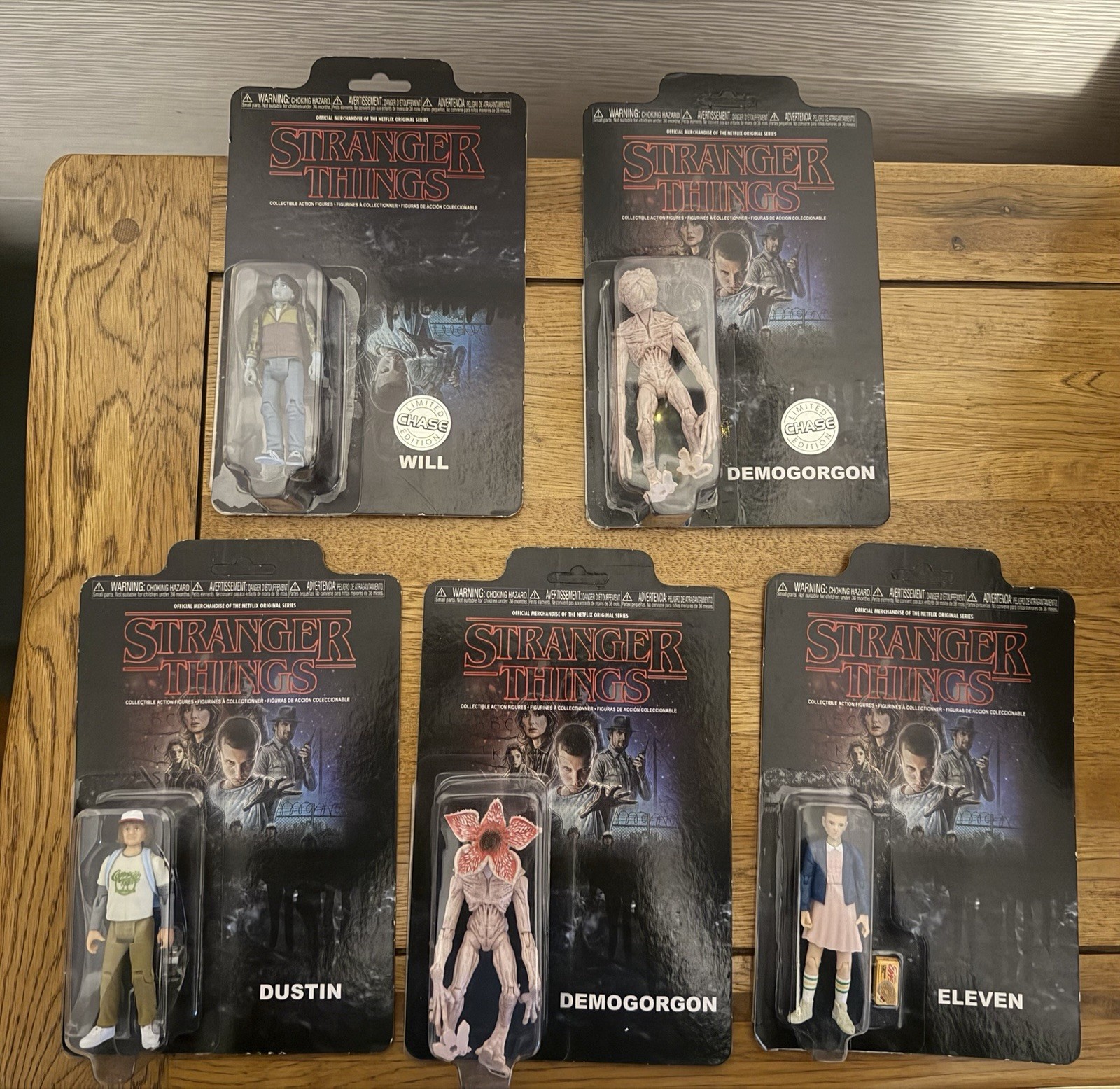 Kelloggs Funko Stranger Things 5 Carded 3.3/4” Figures New & Sealed Unpunched