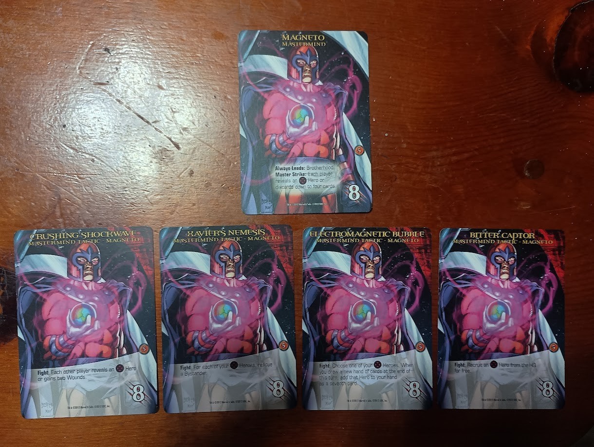 Lotto di 5: Marvel Legendary 2012 Magneto-- Mastermind e 4 tattiche