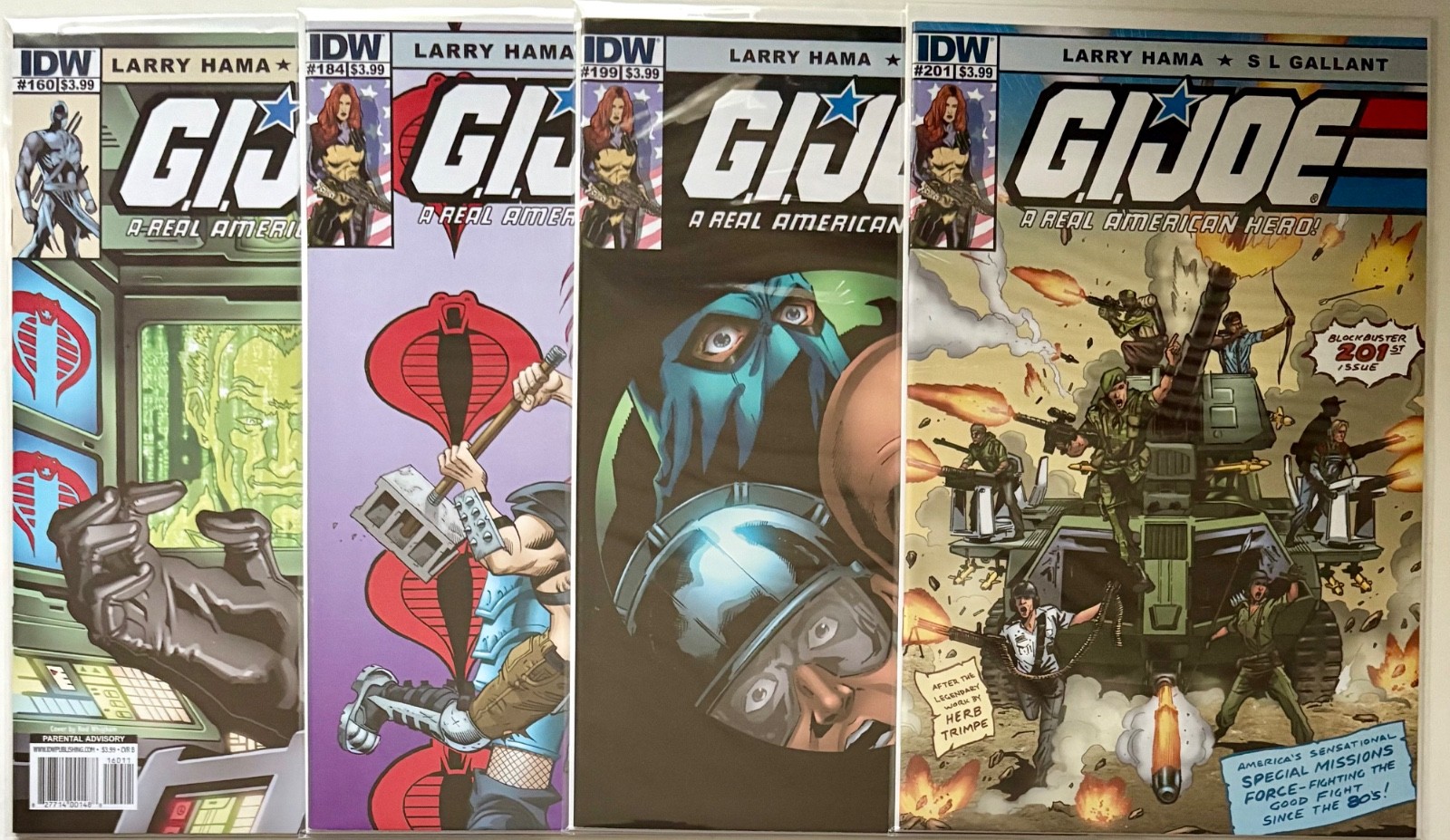 G.l. Joe A Real American Hero #160, 164, 199 & 201 (Lot of 4) IDW Comics Hama 