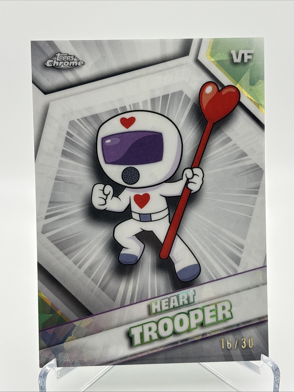 Topps Chrome VeeFriends Heart Trooper Zaffiro Bianco /30