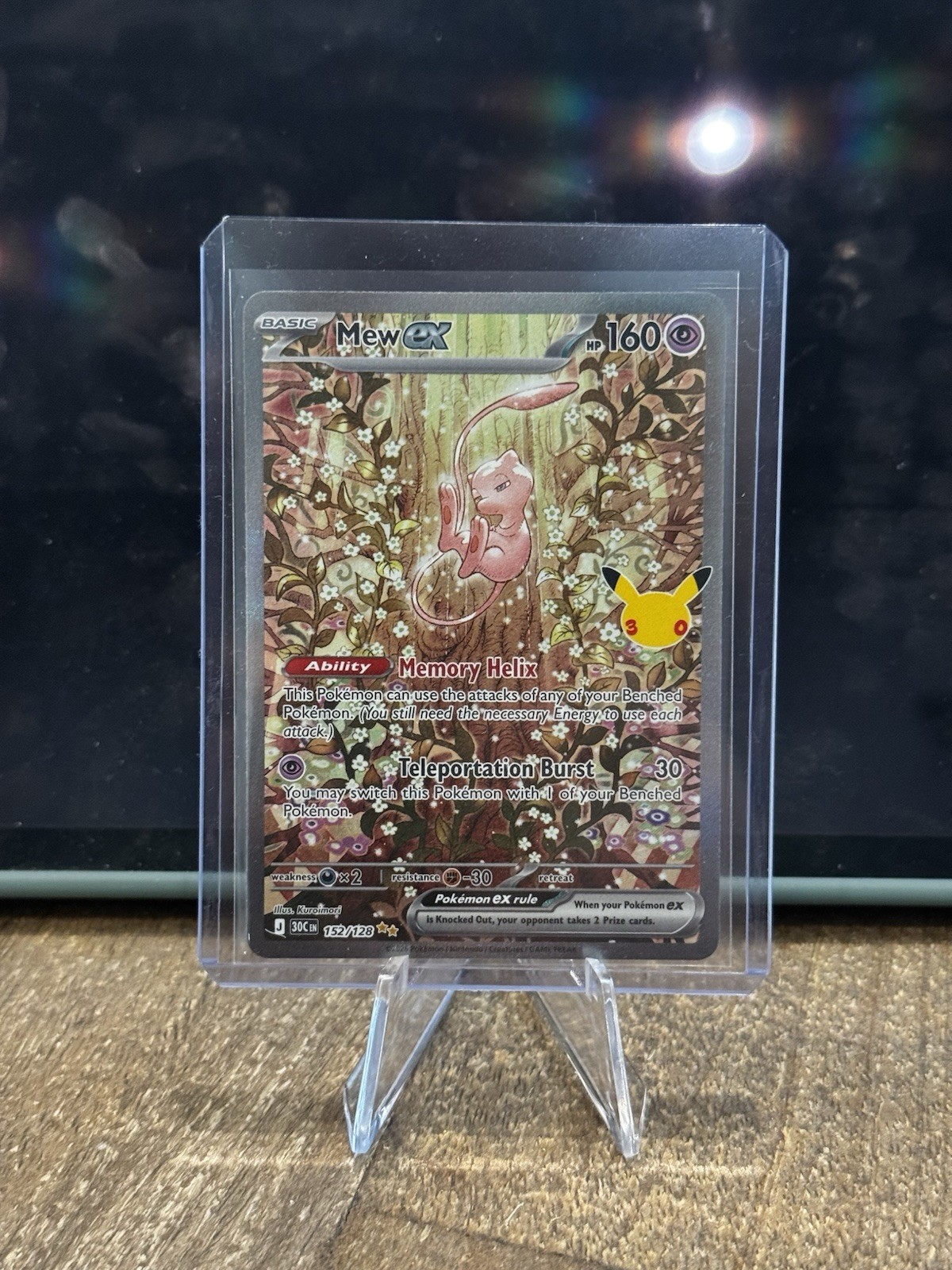 Mew ex 152/128 Holo Special Illustration Rare ME: 30th Celebration Pokemon NM