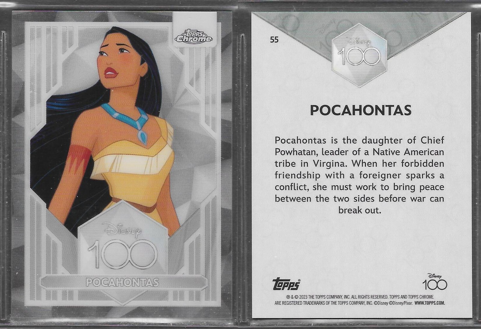 Topps Chrome 2023 Disney 100 Years of Wonder #55 Pocahontas Card EX