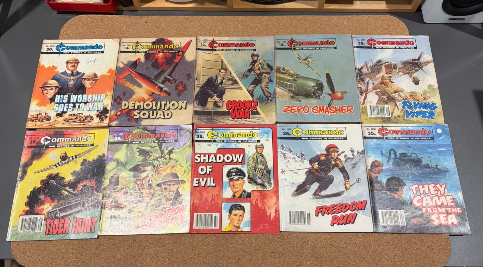 10 Vintage Commando War Comics Bundle Job Lot