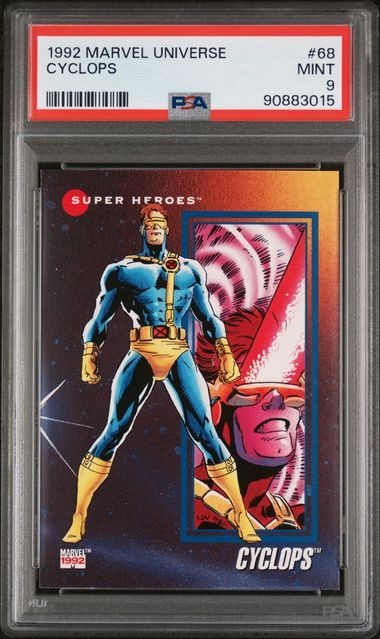 1992 MARVEL UNIVERSE IMPEL CYCLOPS #68 COME NUOVO PSA 9