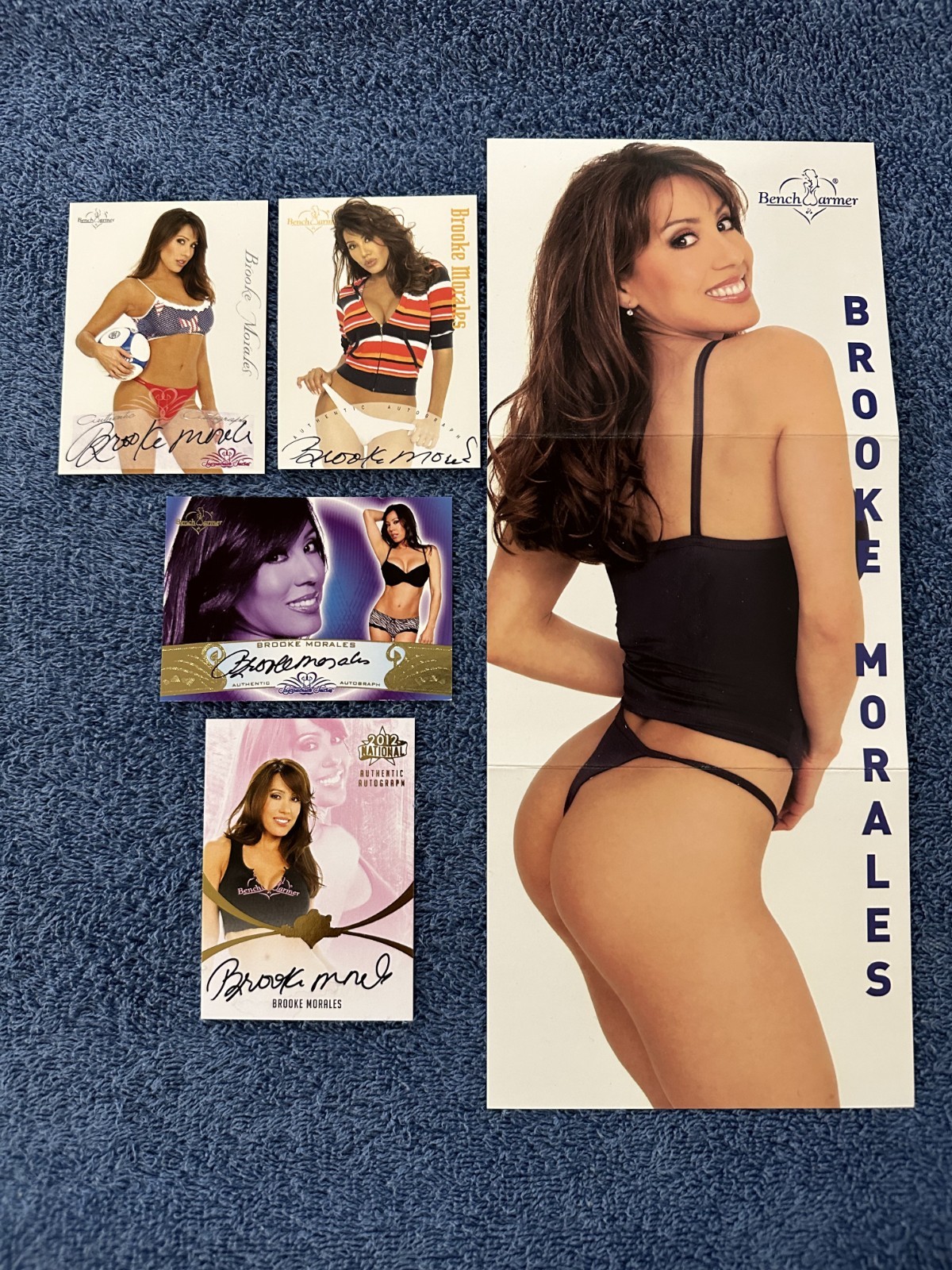 Brooke Morales,  Tri Fold,  Jumbo Box Topper , B W, plus 4  Autographed cards