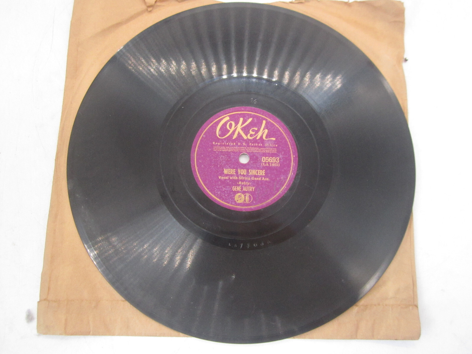 Gene Autry Blue Hawaii / Were You Sincere Okeh  05693 VG