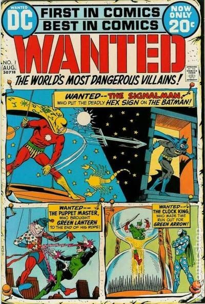Wanted the World's Most Dangerous Villains #1 FN- 5.5 1972 Stock Image Low Grade